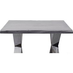 mca furniture salontafel cartagena salontafel massief hout met schaaldeel en natuurlijke kieren en gaatjes grijs