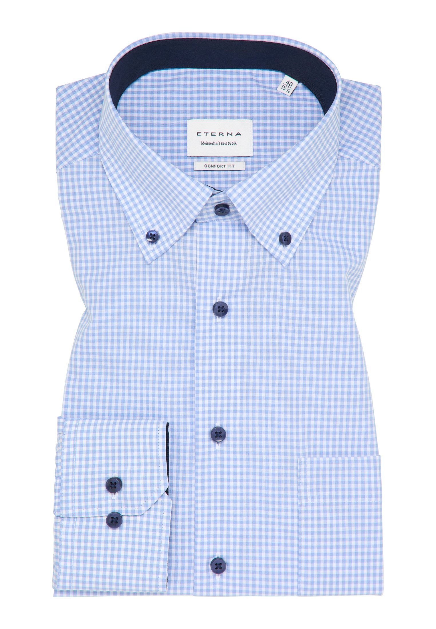 Eterna Overhemd met lange mouwen Comfort fit NON IRON (strijkvrij)