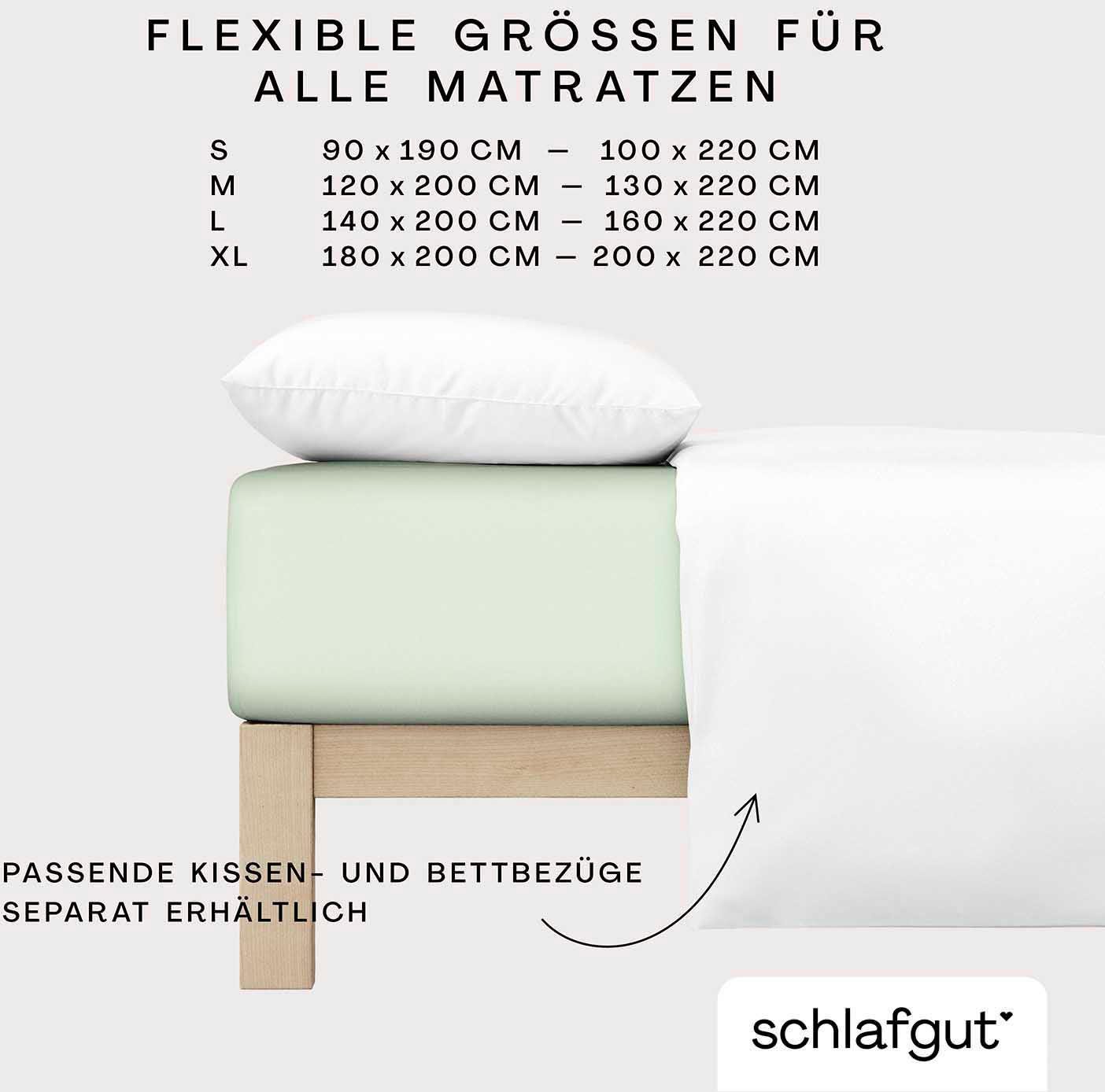 Schlafgut Hoeslaken PURE biologische katoen met elastaan, rekbaar en ondoorzichtig, strak, bedlakens (1 stuk)