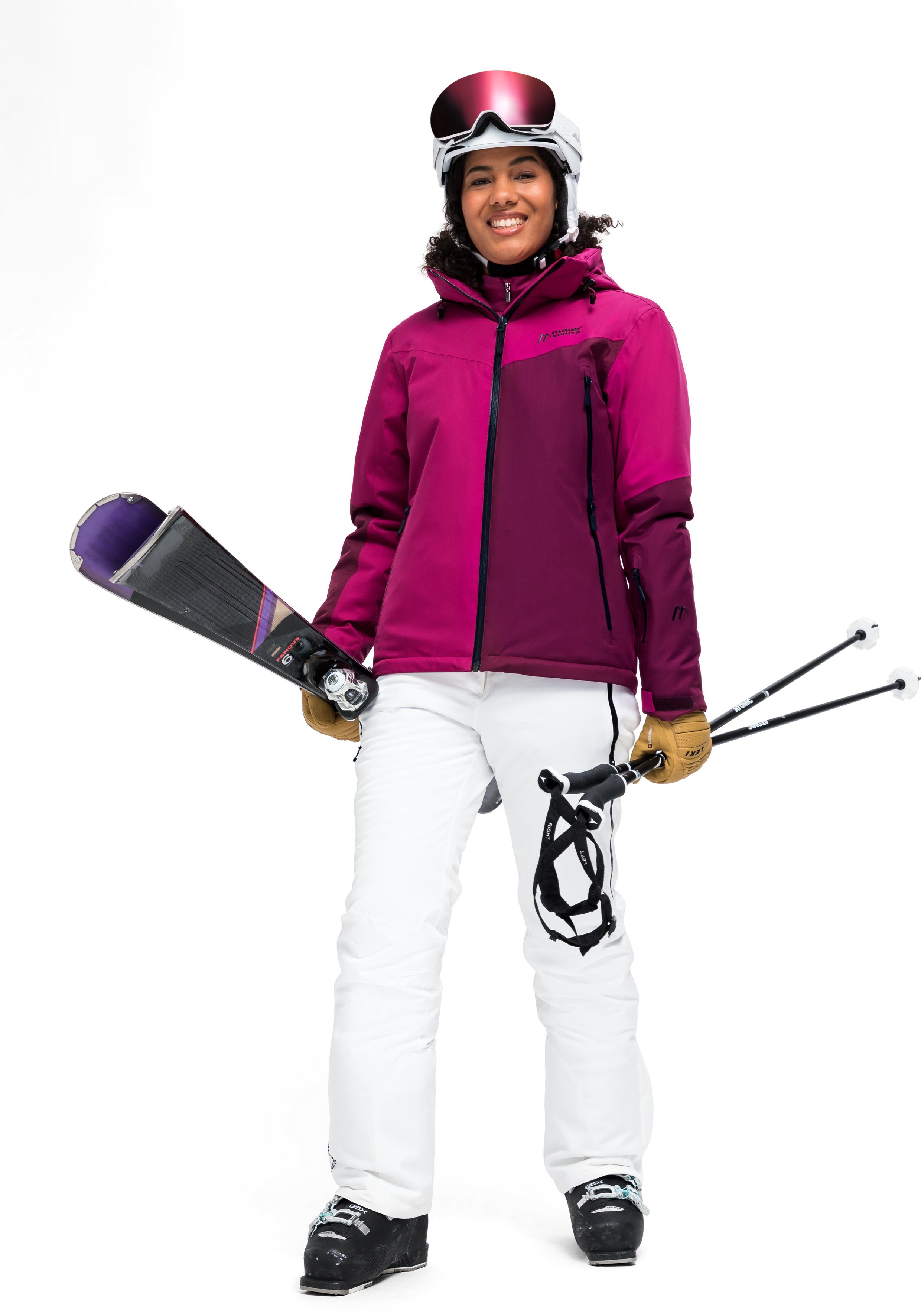 Maier Sports Ski-jack Nuria Dames winterjas, wind- en waterdicht, 3 ritszakken, regular fit