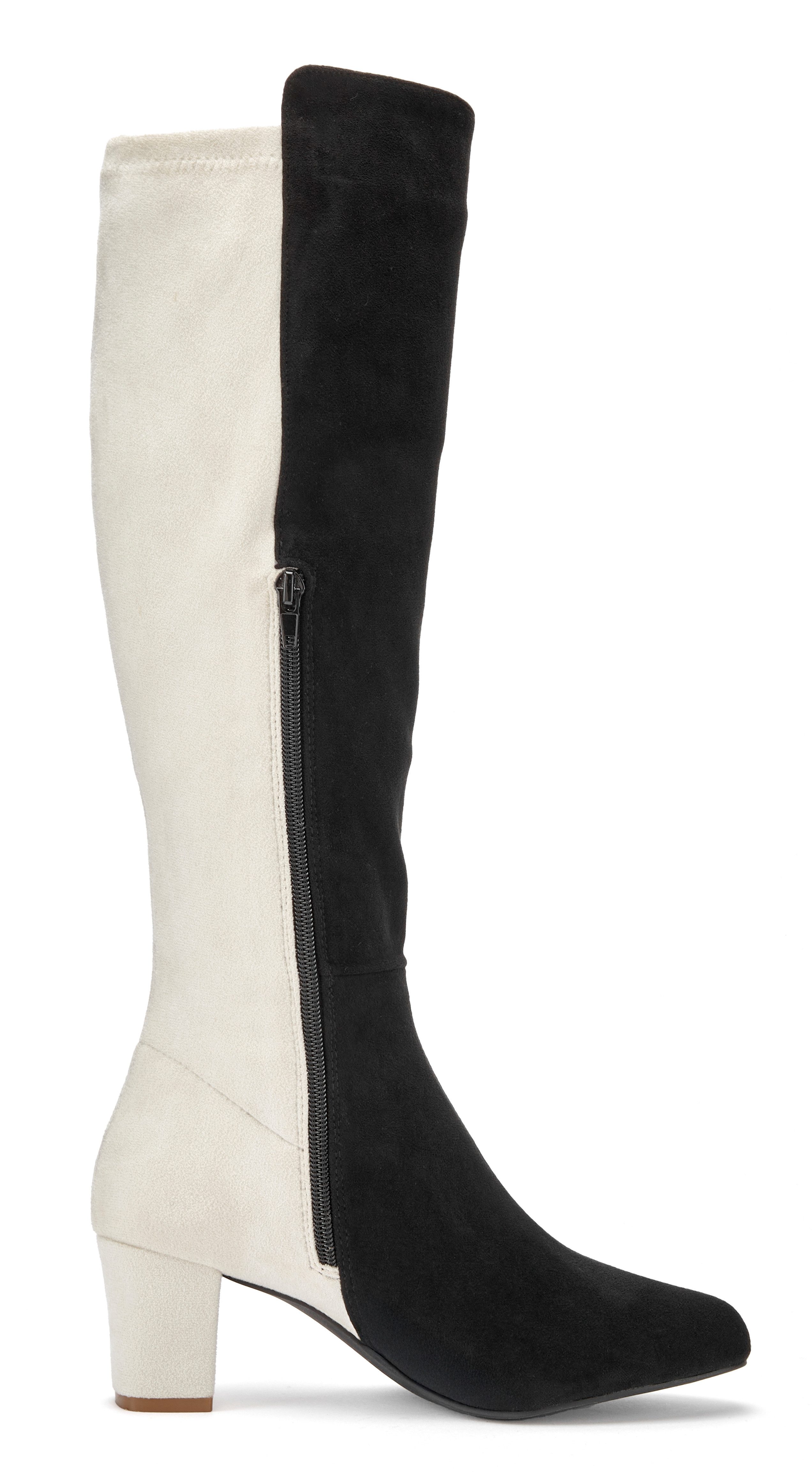 Lascana Laarzen Lange laars, enkellaars met blokhak in twee kleuren look