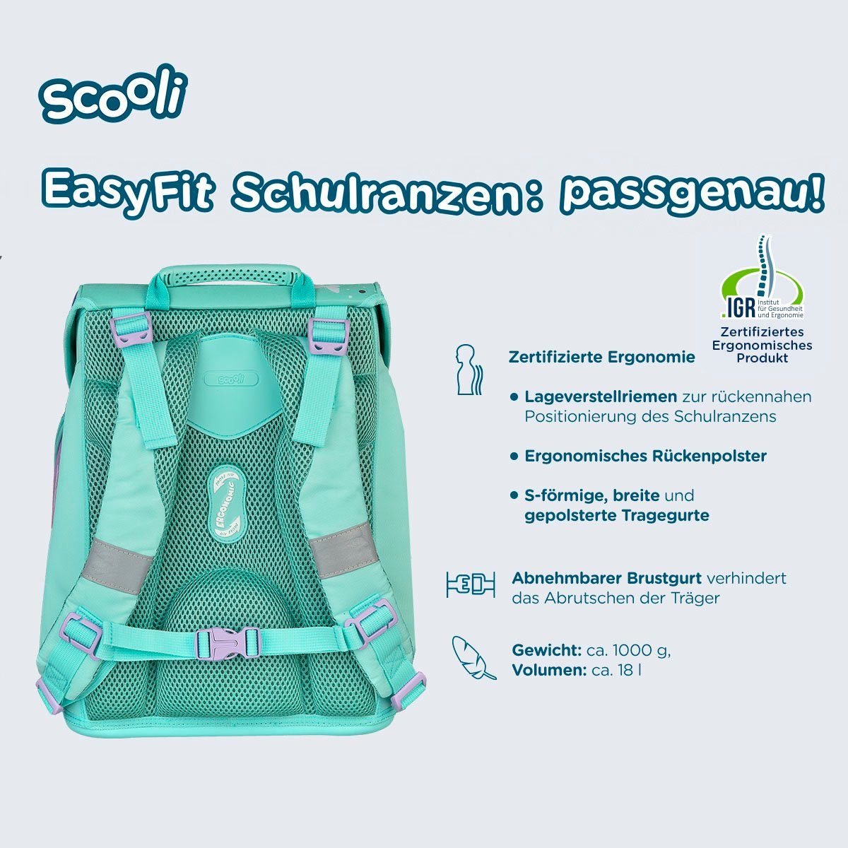 Scooli Schooltas EasyFit, Butterfly Wishes (5-delig)