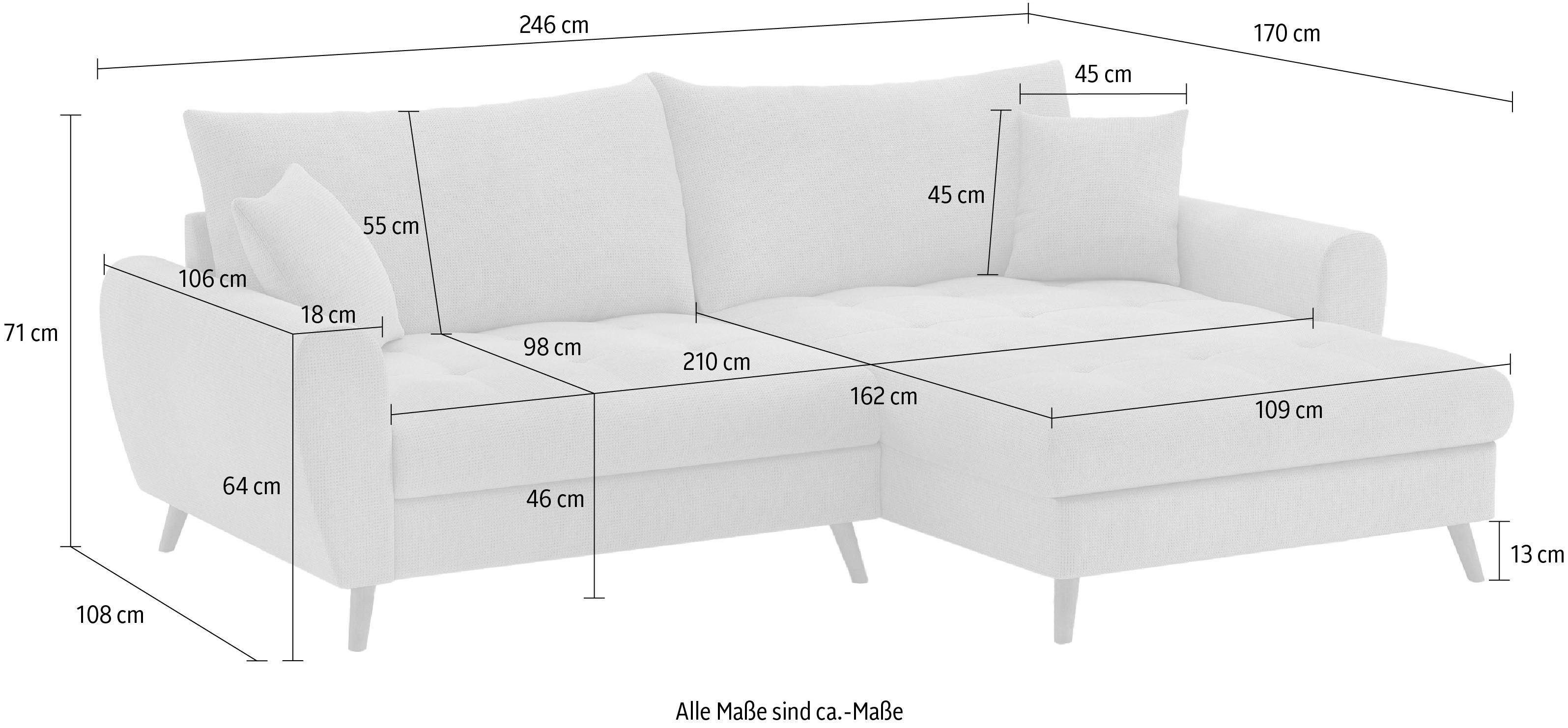 Mr. Couch Hoekbank Blackburn II L-vorm Optioneel met koudschuimvering tot 140 kg belastbaar