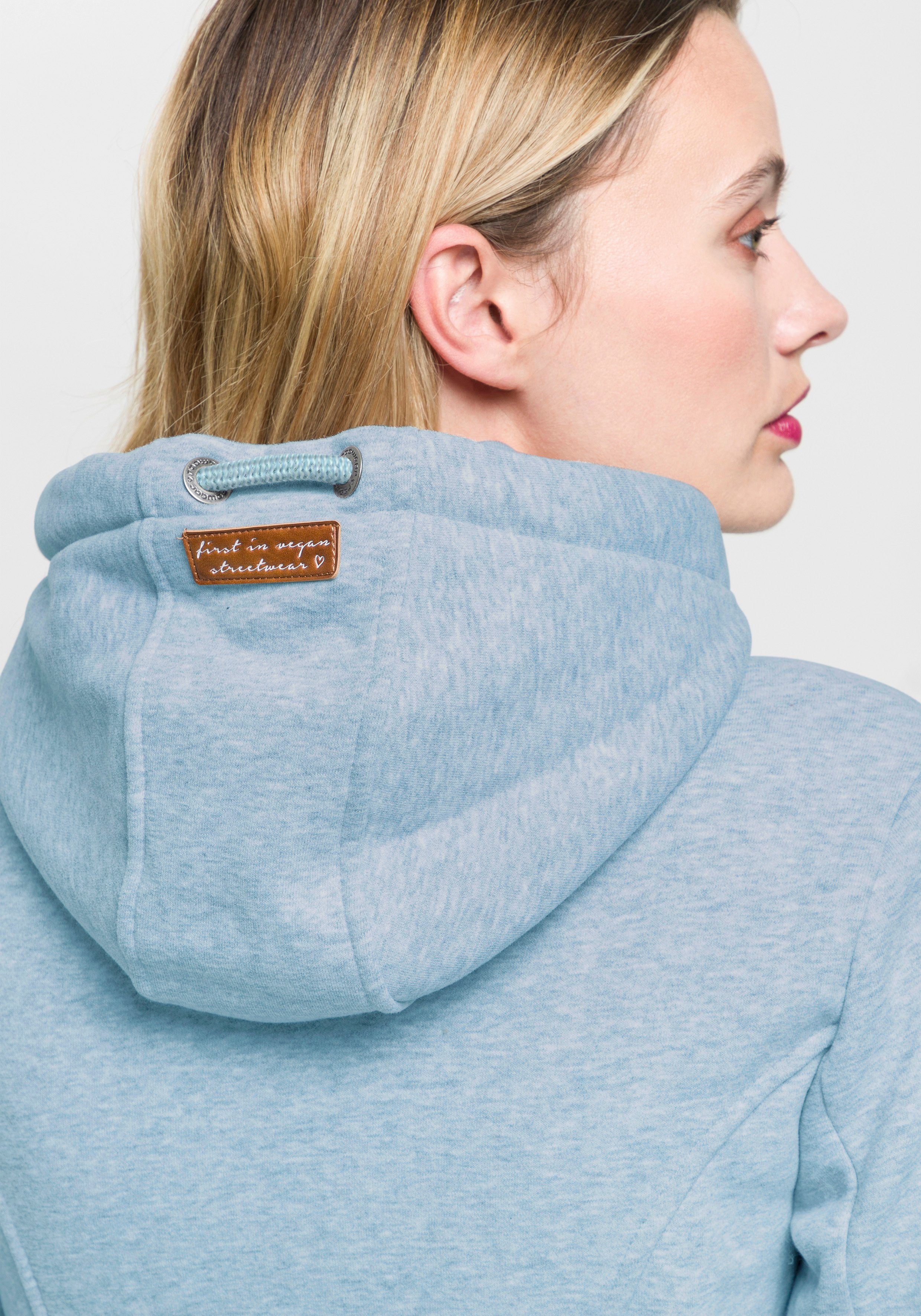 Ragwear Sweatvest LETTY O met decoratieve patches van imitatieleer