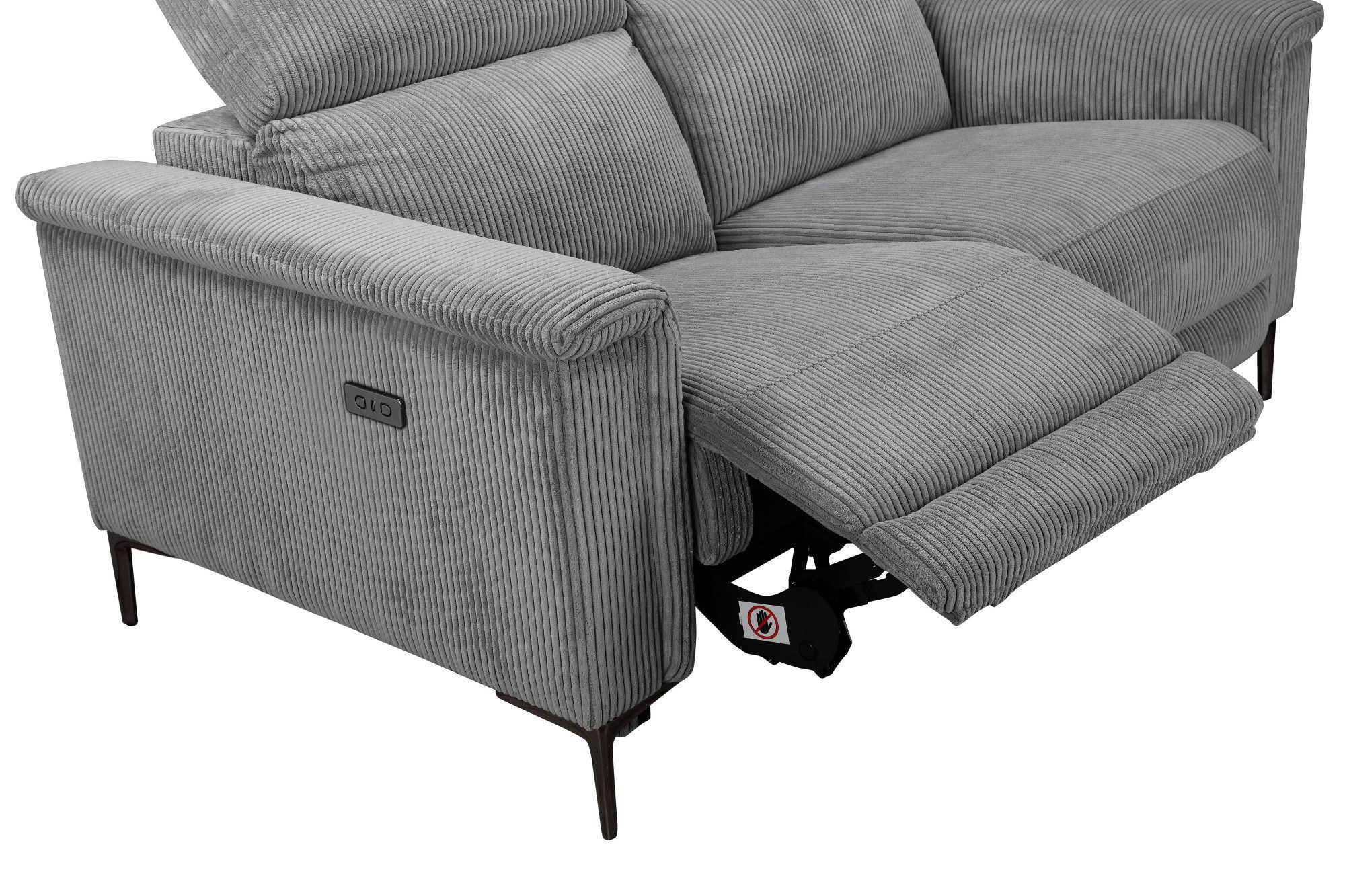 Places of Style 2-zitsbank Lund in Cord, met handmatige of elektrische