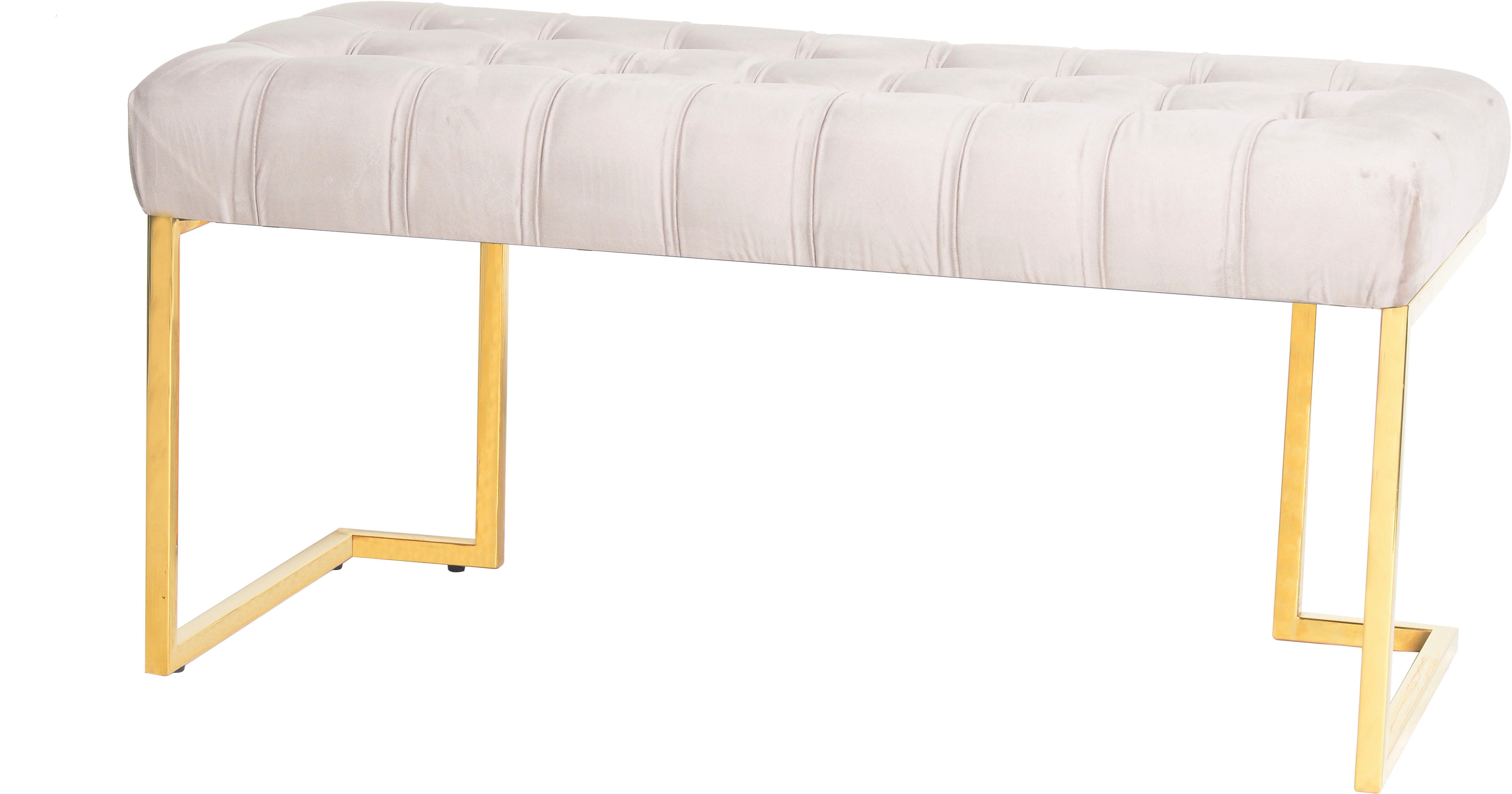 Kayoom Zitbank Rare 225, elegante uitstraling door gouden frame fluwelen zacht, gestikt, met decoratieve knopen, gezellig, chique kussen (1 stuk)
