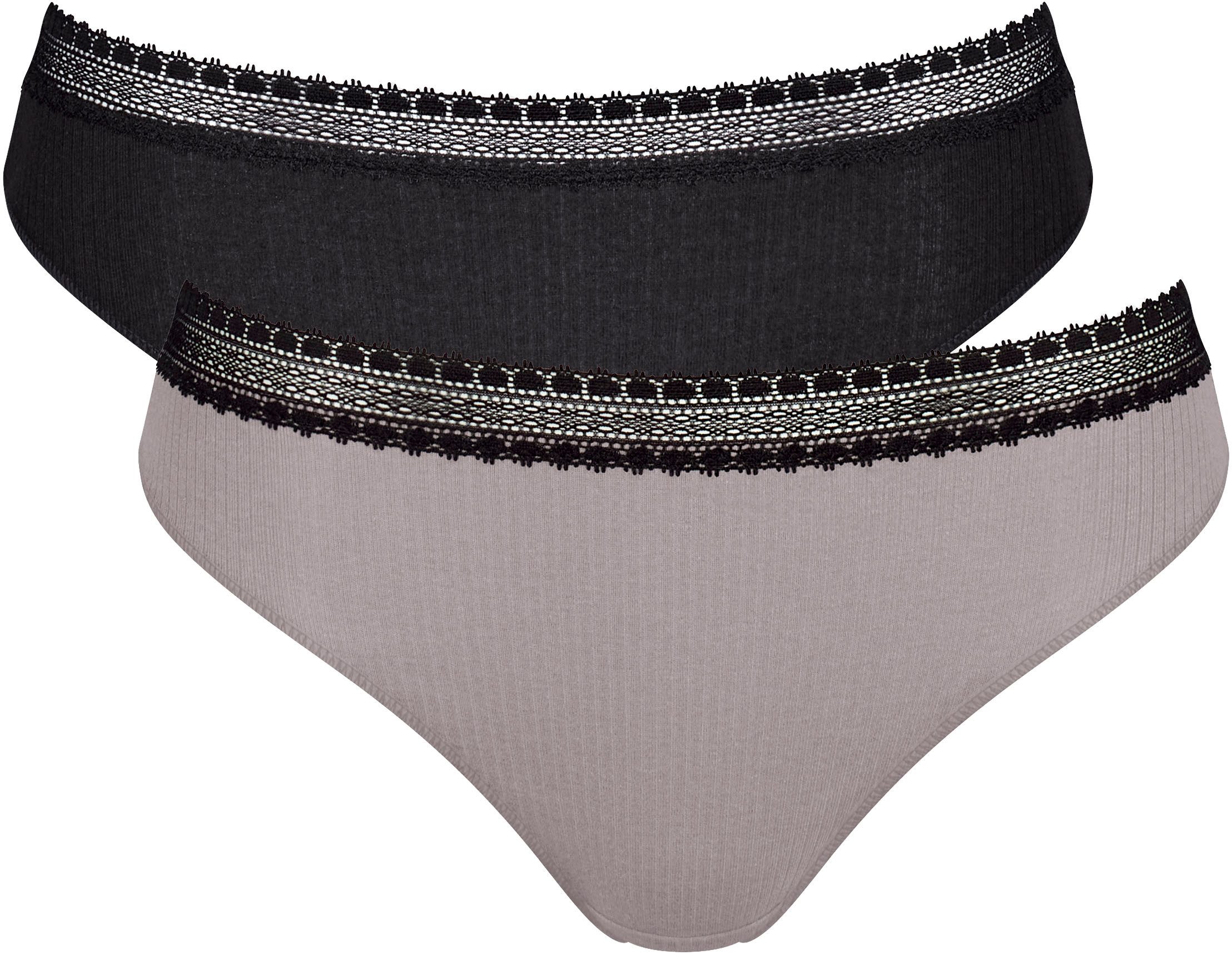 Sloggi Slip GO Ribbed R Tai C2P (Set van 2) dames slips maat XL zwart