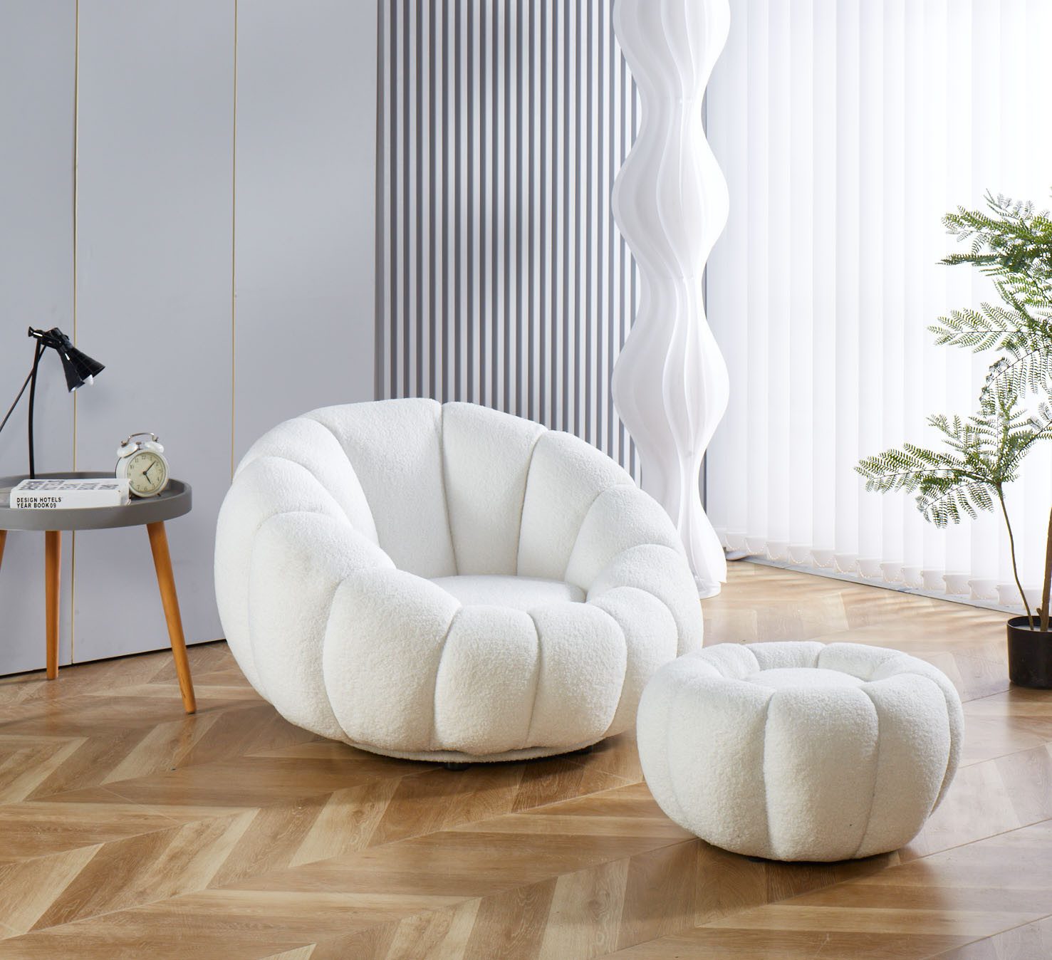 SalesFever Fauteuil Bonn incl. poef en met 360° draaifunctie (set, 2 stuks)
