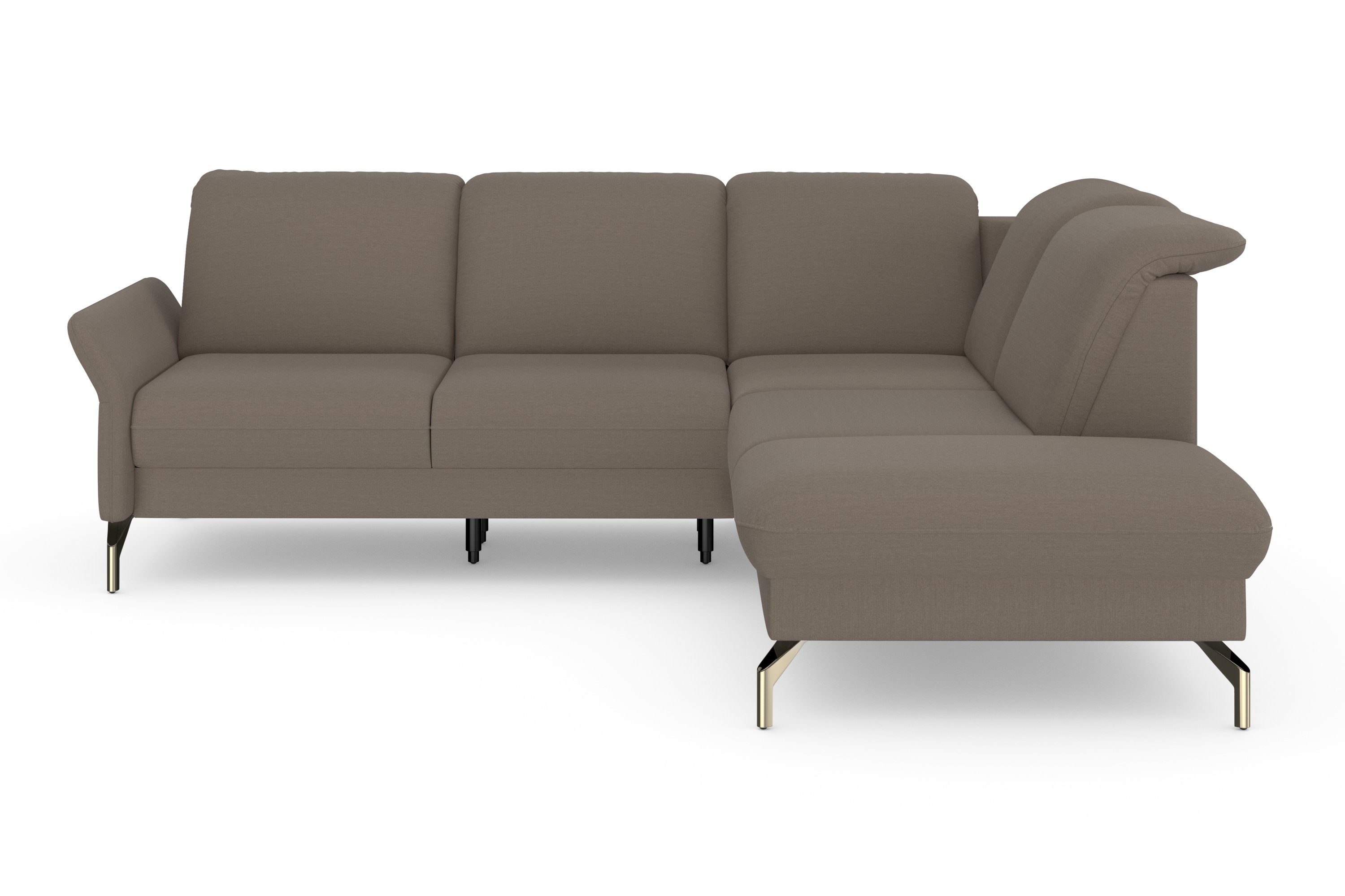 sit&more Hoekbank Fashion L-vorm naar keuze met verstelbare hoofdsteun, uittrekzitting, motorisch, nikkel poten