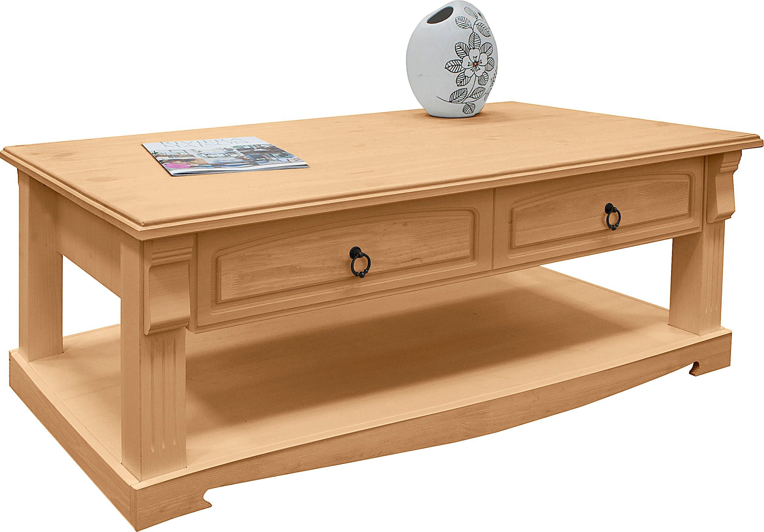 Home affaire Salontafel ANNA met 2 lades van massief grenen