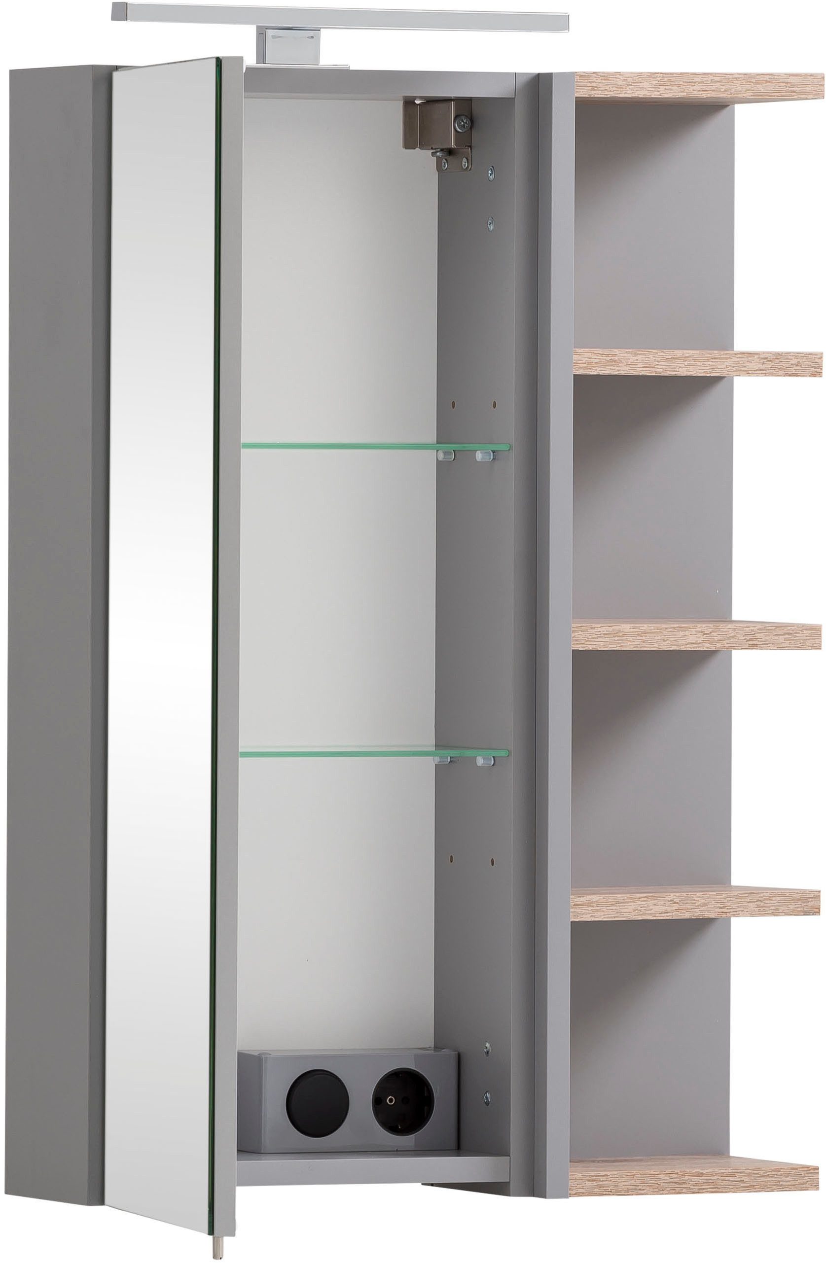 Schildmeyer Spiegelkast Balto, breedte 49 cm Met LED-verlichting, plank aan beide zijden te monteren