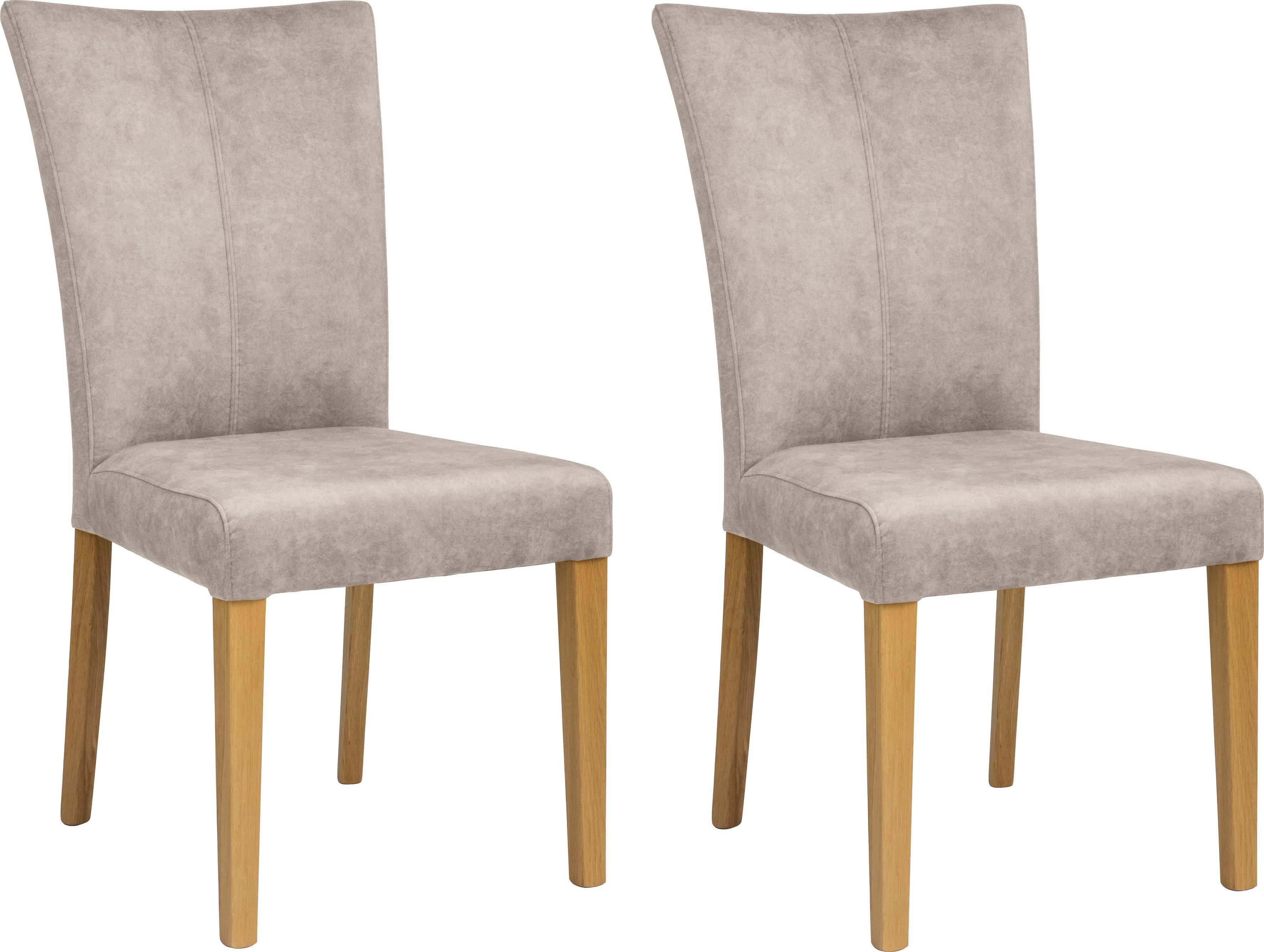 Home affaire Eetkamerstoel Aspen gestoffeerde stoel Massief houten frame, in veel bekledingskwaliteiten landhuis (set, 2 stuks) 4 poot stoelen wit