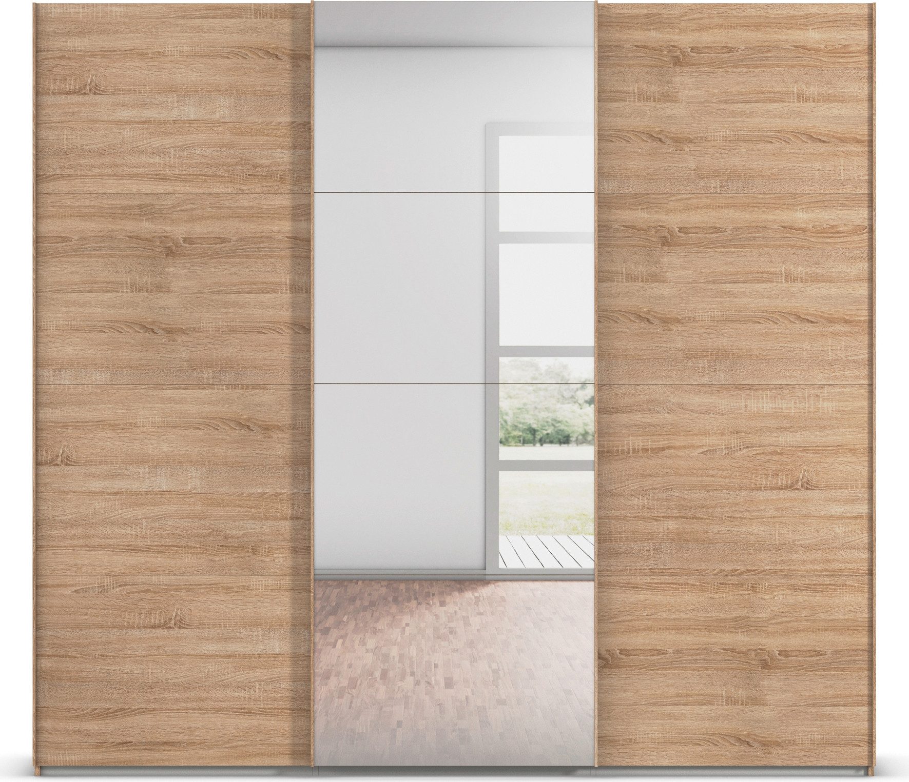 rauch Schuifdeurkast Kledingkast Kast Garderobe Slaapkamerkast EVELYN in elegante stijl met spiegel 5 breedtes veel opbergruimte made in germany