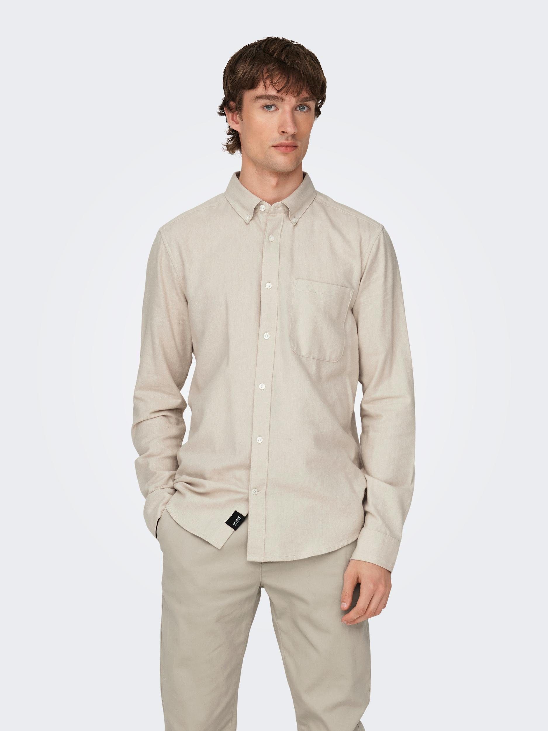 ONLY & SONS Overhemd met lange mouwen ONSGUDMUND SLIM 1-PKT SOLID SHIRT NOOS