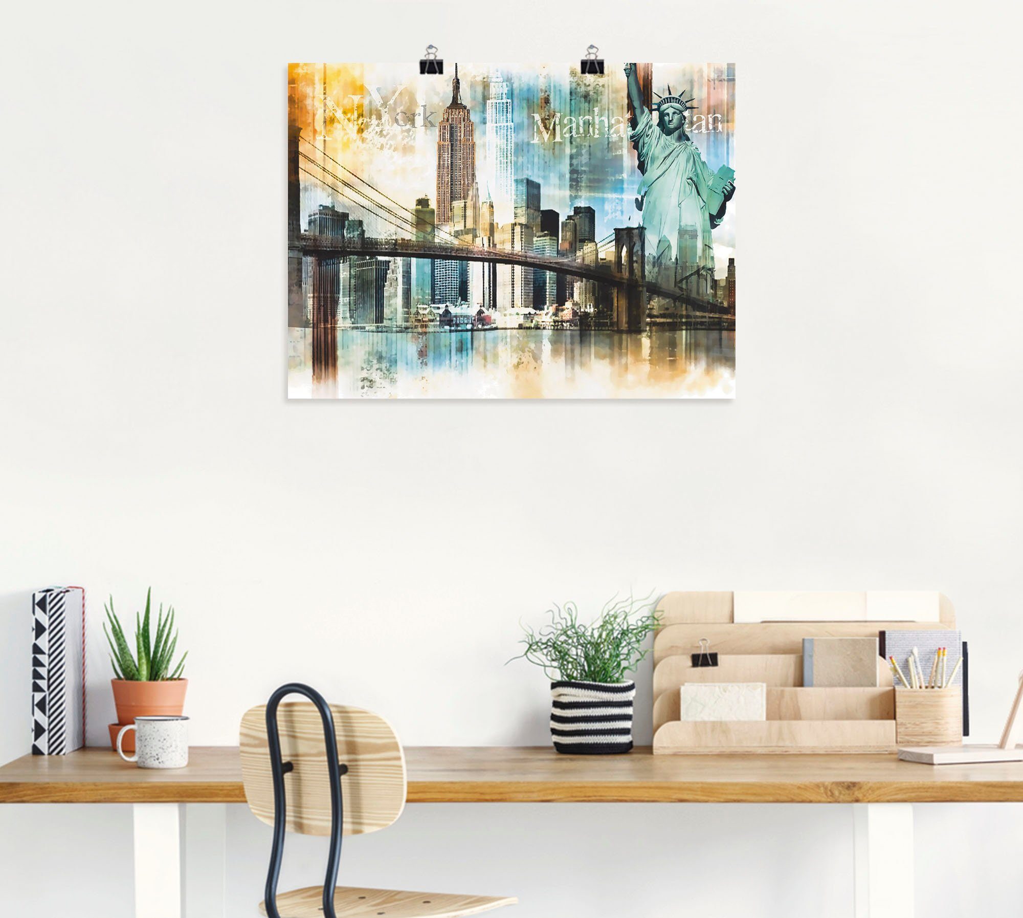 Artland Artprint New York skyline collage IV als artprint op linnen, poster in verschillende formaten maten