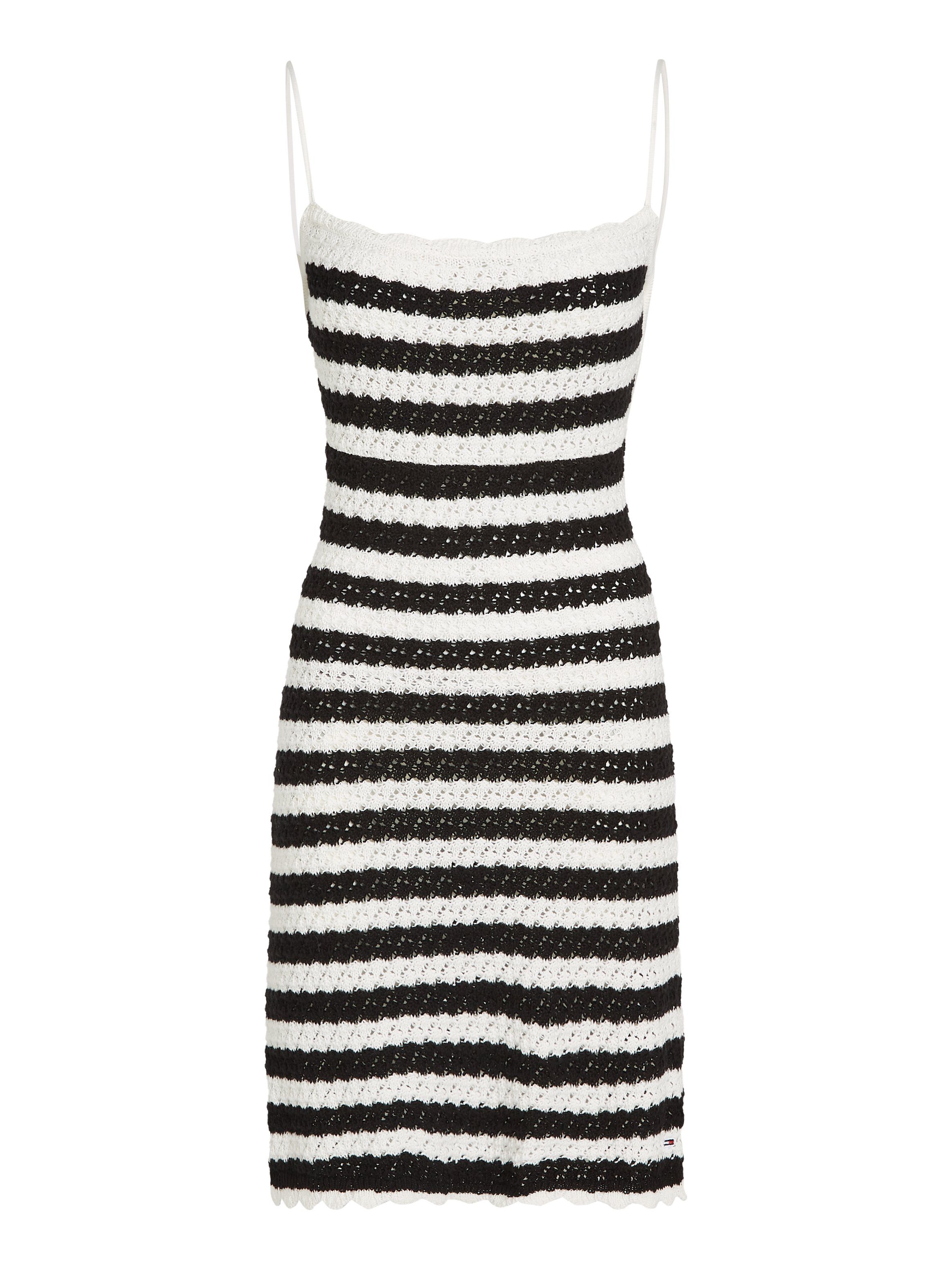 TOMMY JEANS Jurk met spaghettibandjes TJW CROCHET STRIPE DRESS