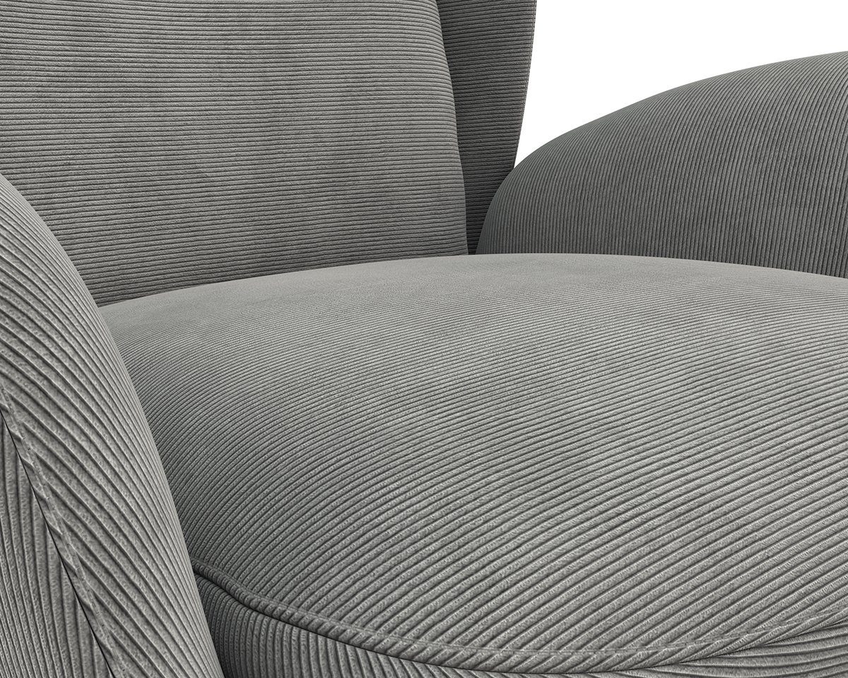 FLEXLUX Oorfauteuil Padova Stijl & comfort, organische vorm, geïntegreerde lendesteun, eikenhouten voet
