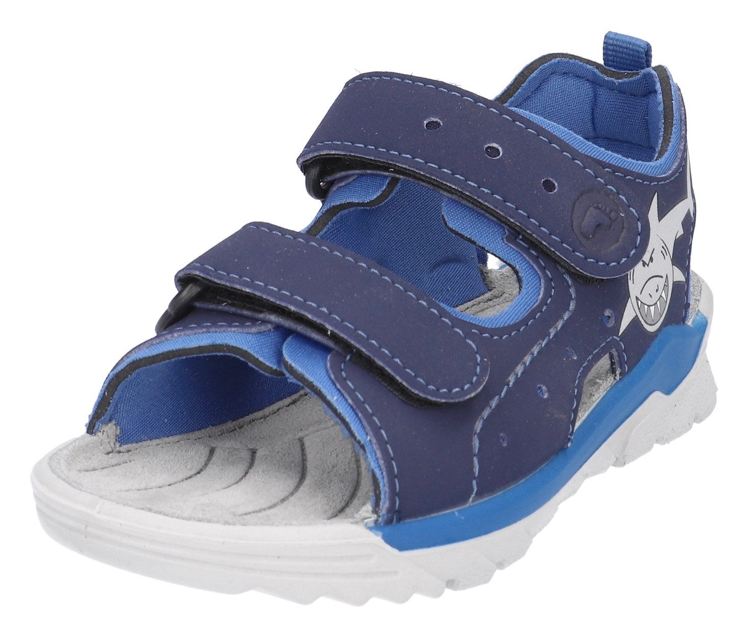 Ricosta Sandalen Surf WMS: gemiddeld , klett-sandaal in retro-look, haai-motief, maat sjabloon te downloaden