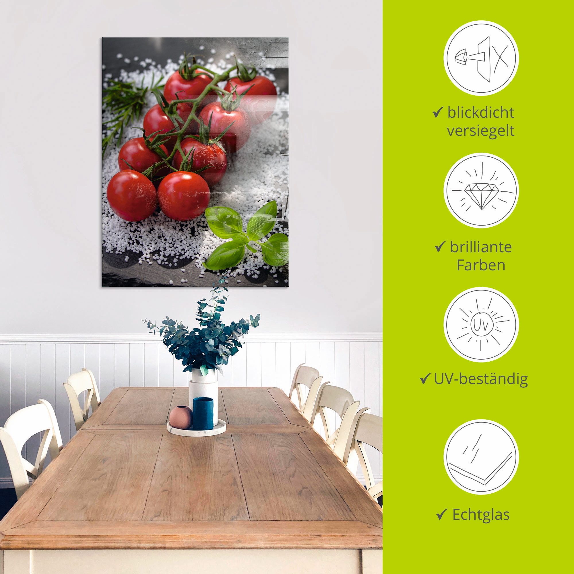 Artland Print op glas Tomatentros op zout in verschillende maten