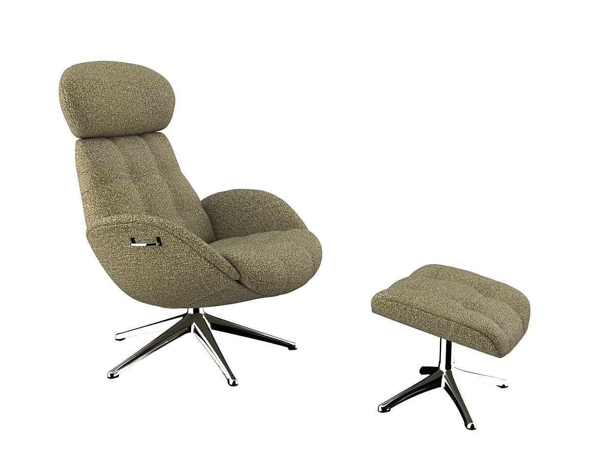 FLEXLUX Relaxfauteuil Chester, functionele stoel, gestoffeerde stoel, armleuningen, TV-fauteuil tv-fauteuils maat Bouclé groen