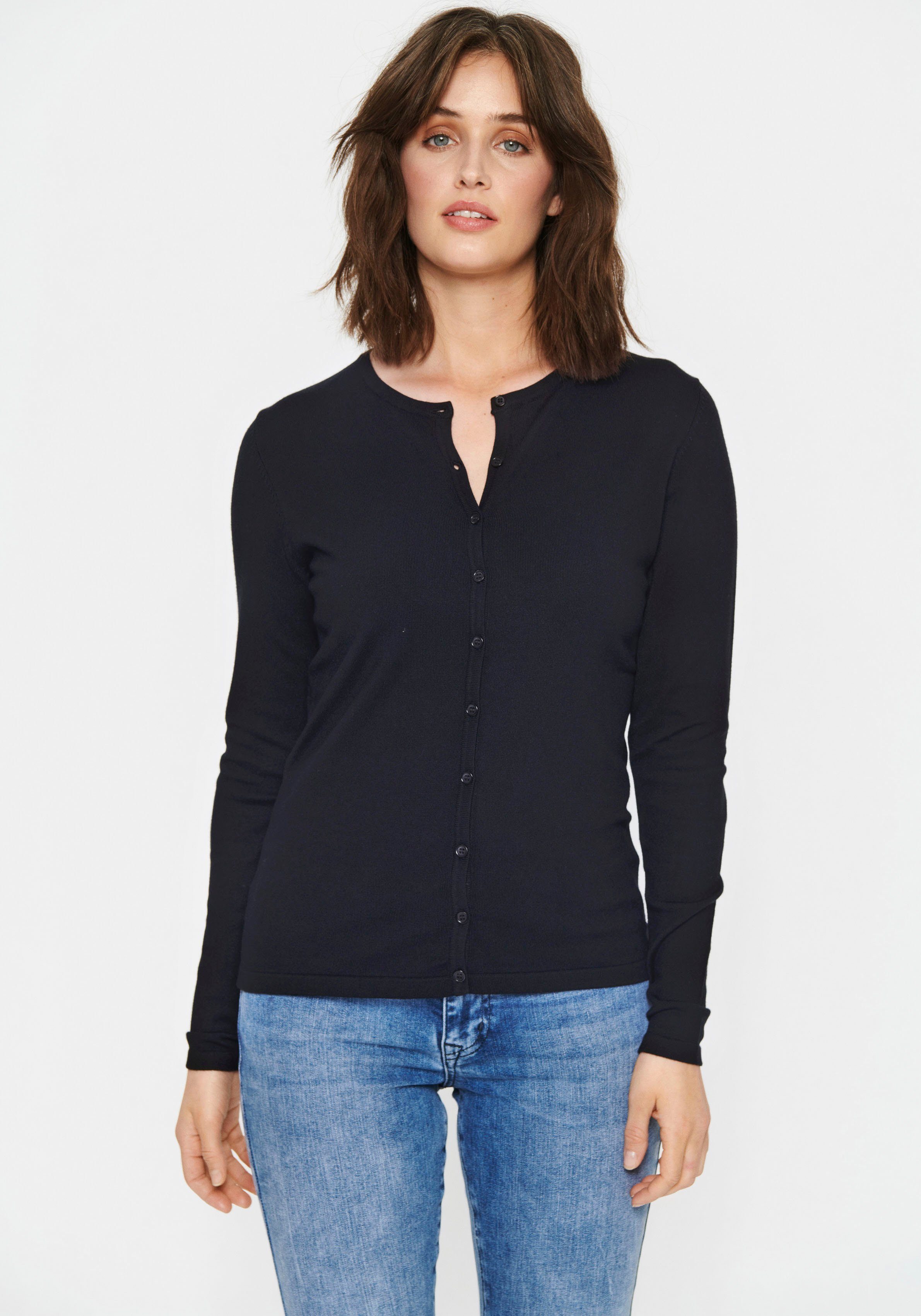 Saint Tropez Cardigan MilaSZ A8661 chique materialenmix in vele kleuren