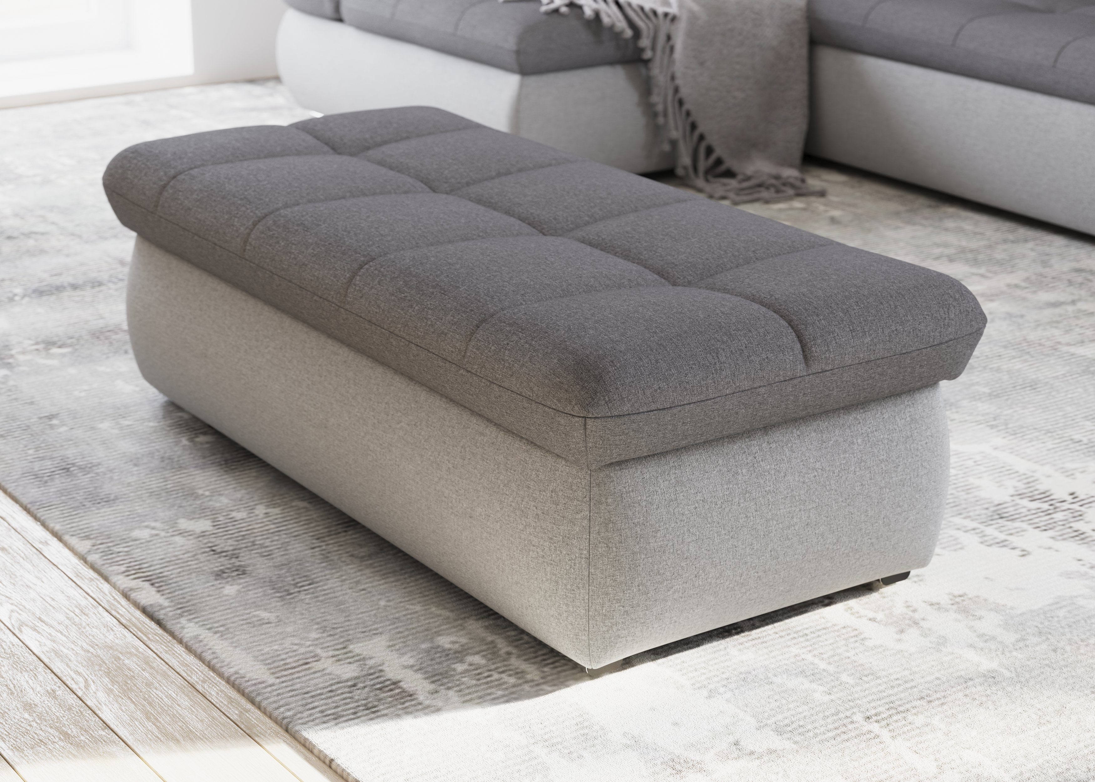 DOMO collection Hocker Moric inclusief opbergruimte hockers zilver(kleur)