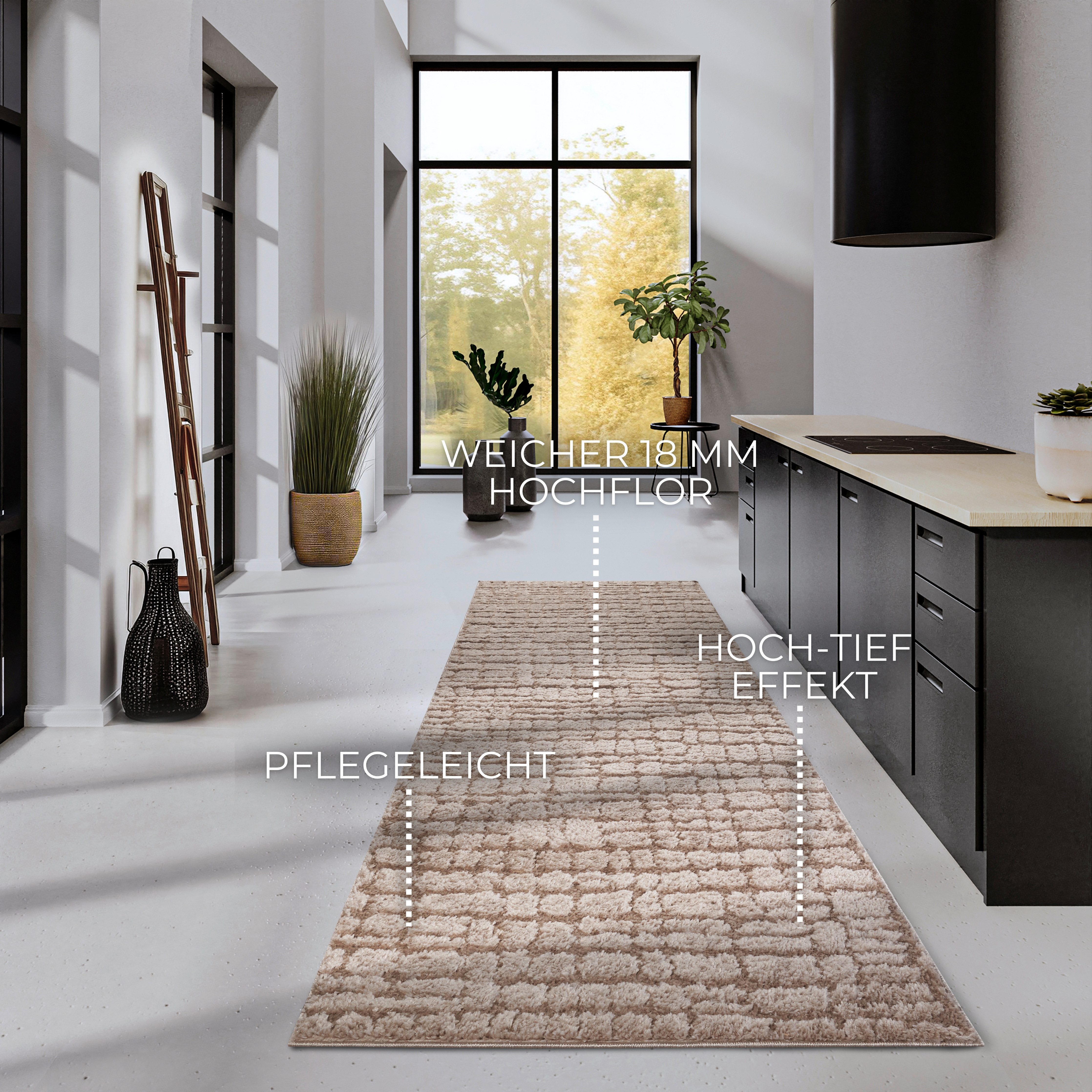 ELLE DECORATION Design-vloerkleed Artistique Hoogpolig, shaggy, loper, zacht, langpolig, modern, hoog-laag effect