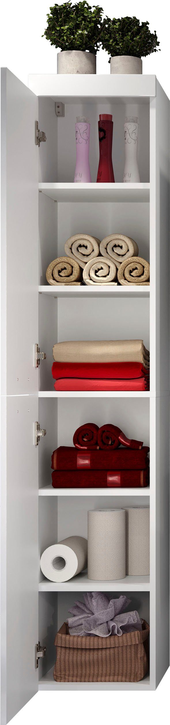 welltime Badkamerset Dormoletto Hangende badkamermeubels met inbouwwastafel in wit hoogglans (4-delig)