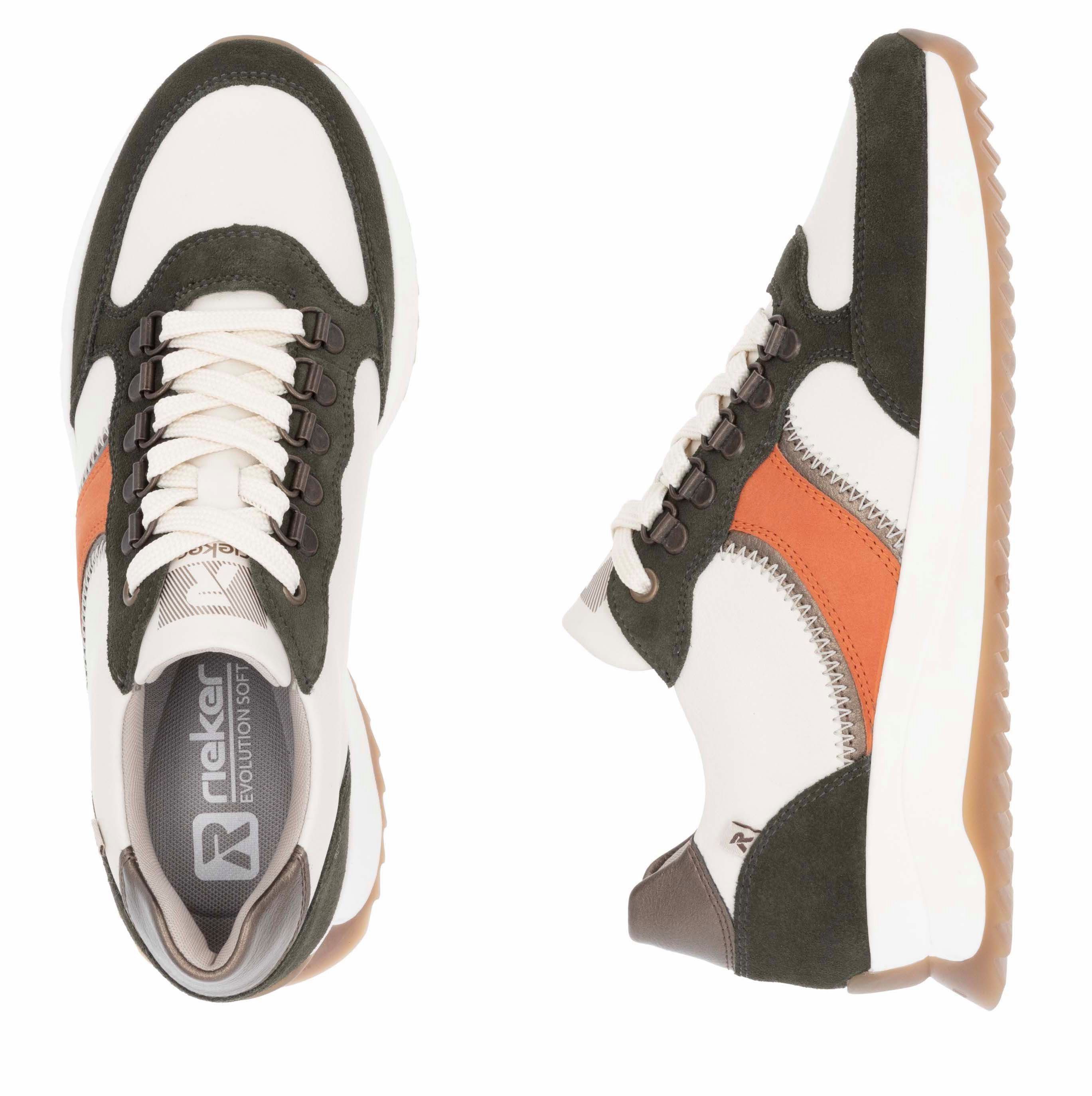 Rieker EVOLUTION Sneakers , vrijetijdsschoen, lage schoen, veterschoen met modieuze contrasterende afwerkingen