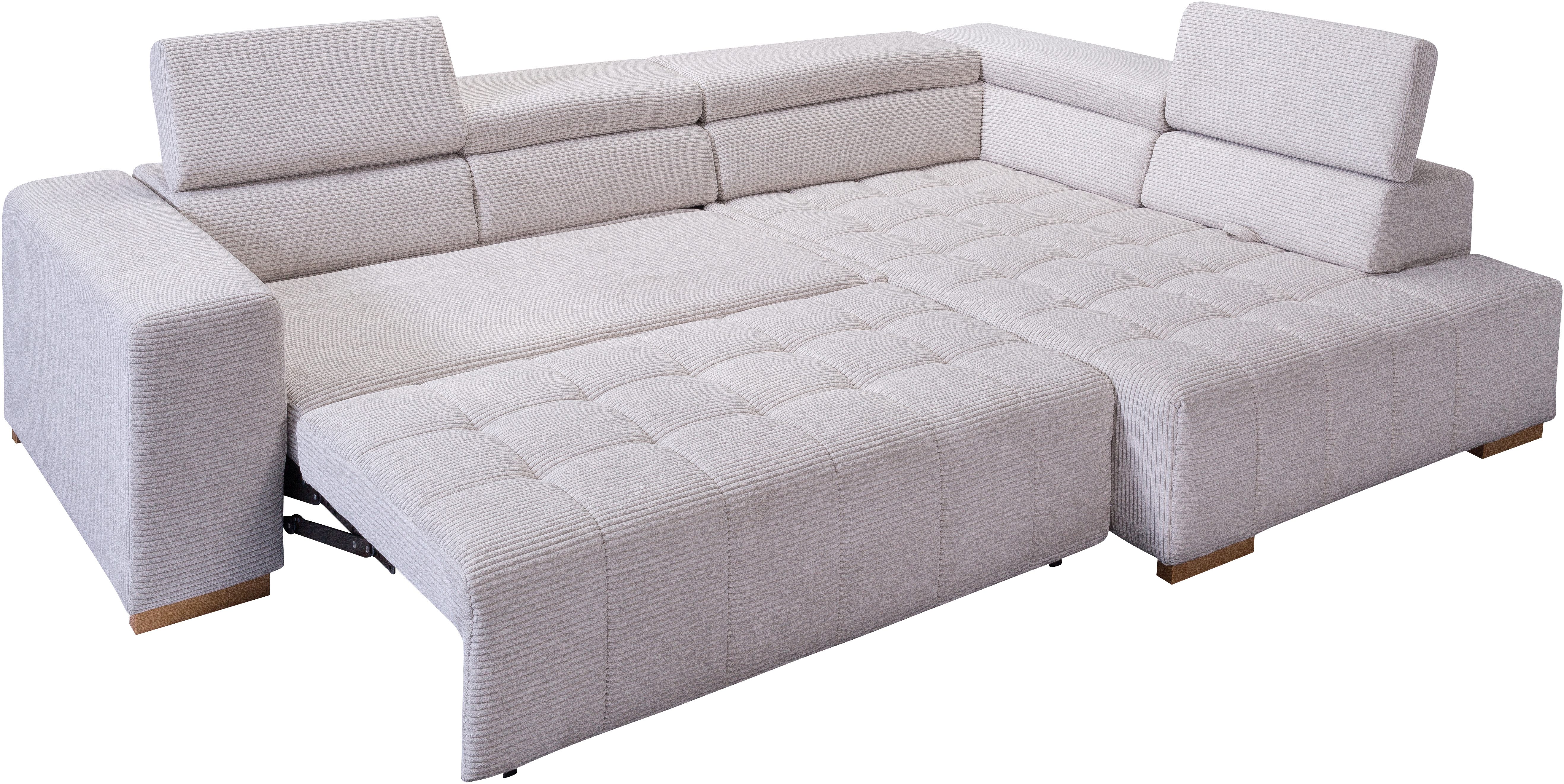 exxpo - sofa fashion Hoekbank Elianos, hoog zitcomfort, verfijnde kruisstepping in de zitting, L-vorm