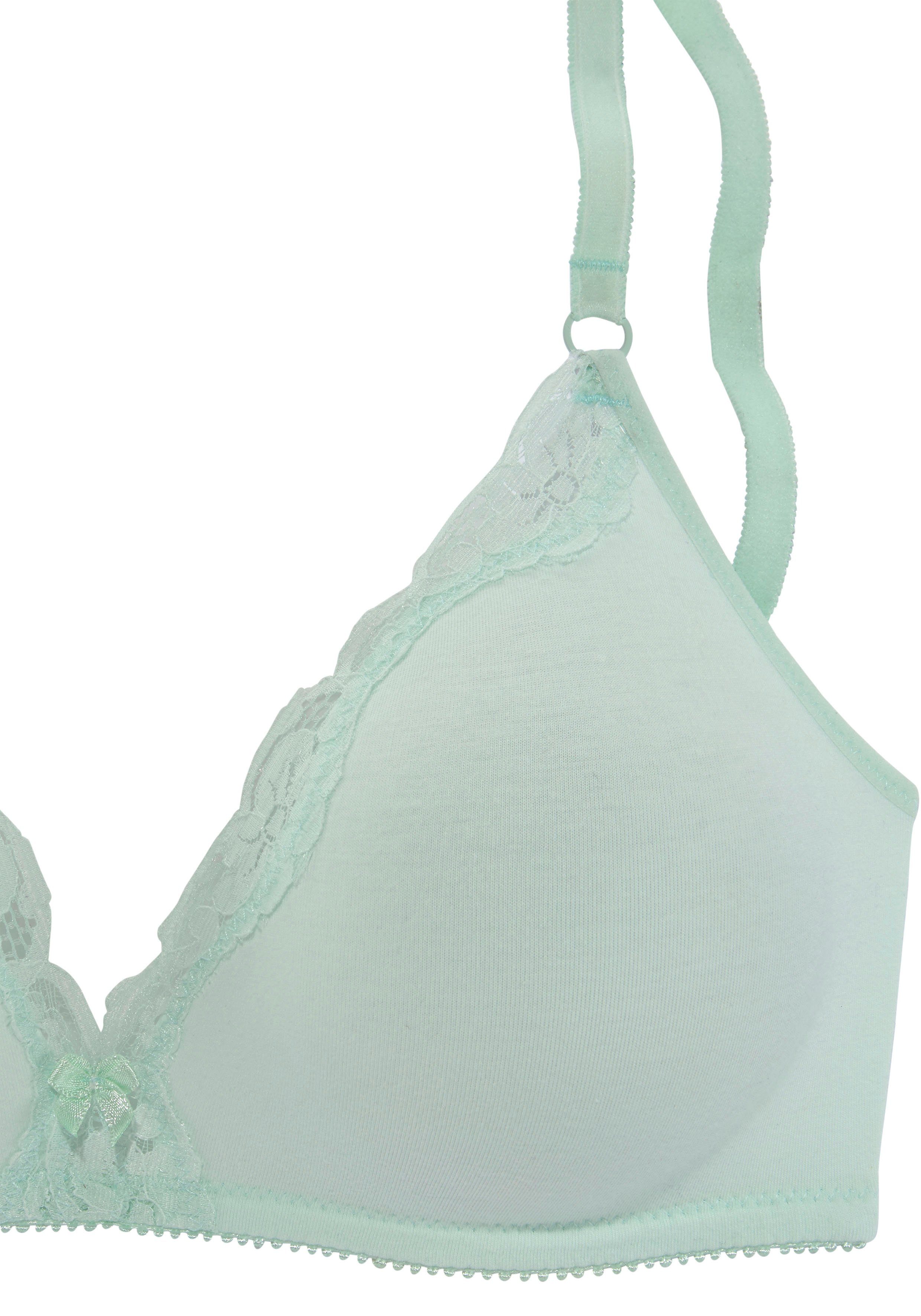 Petite fleur Bralette-bh zonder beugels van katoen met kant (Set van 2)