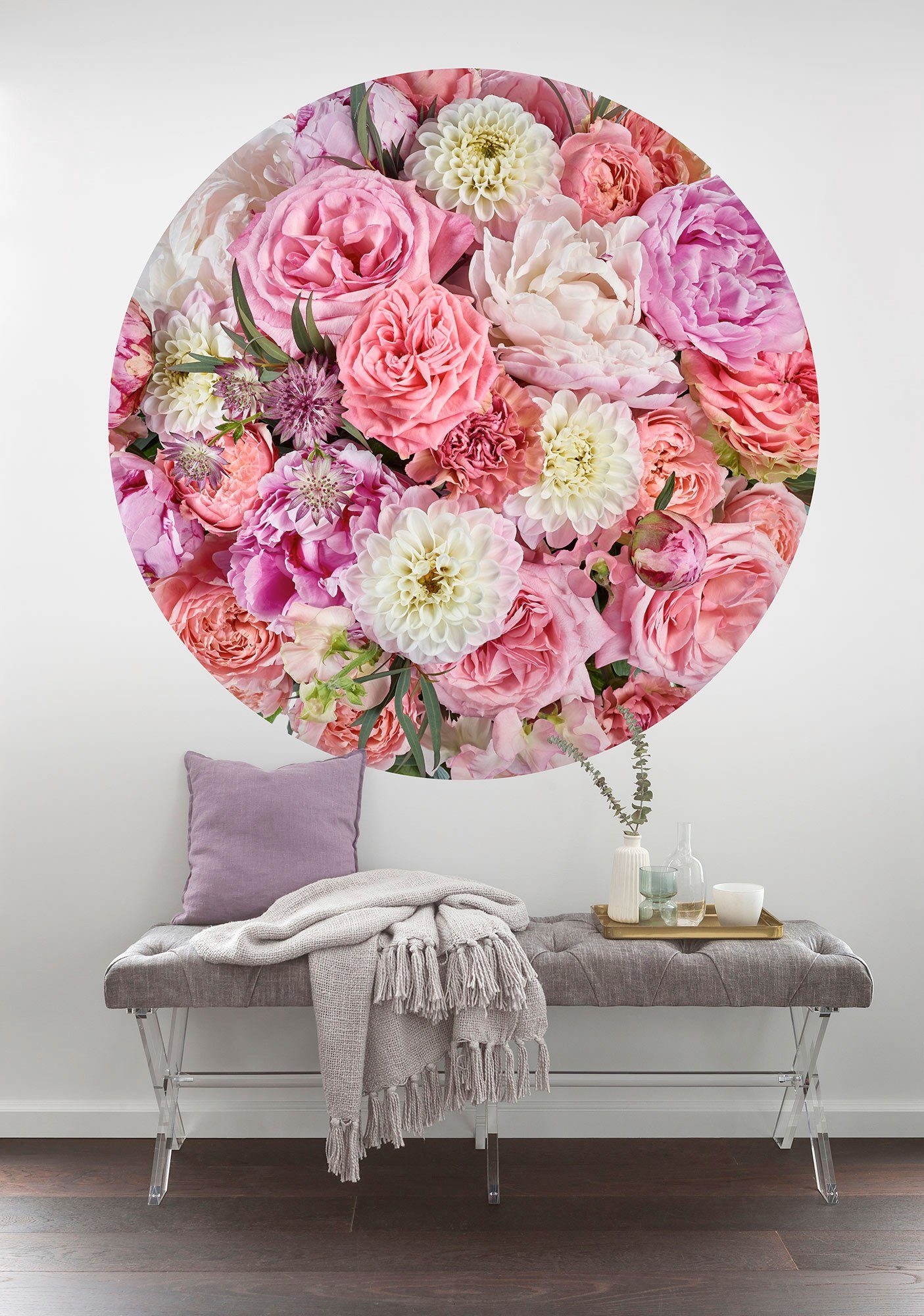 Komar Fotobehang Zelfklevend vlies - Beautiful Blossoms - Afmeting 125 x 125 cm (1 stuk)