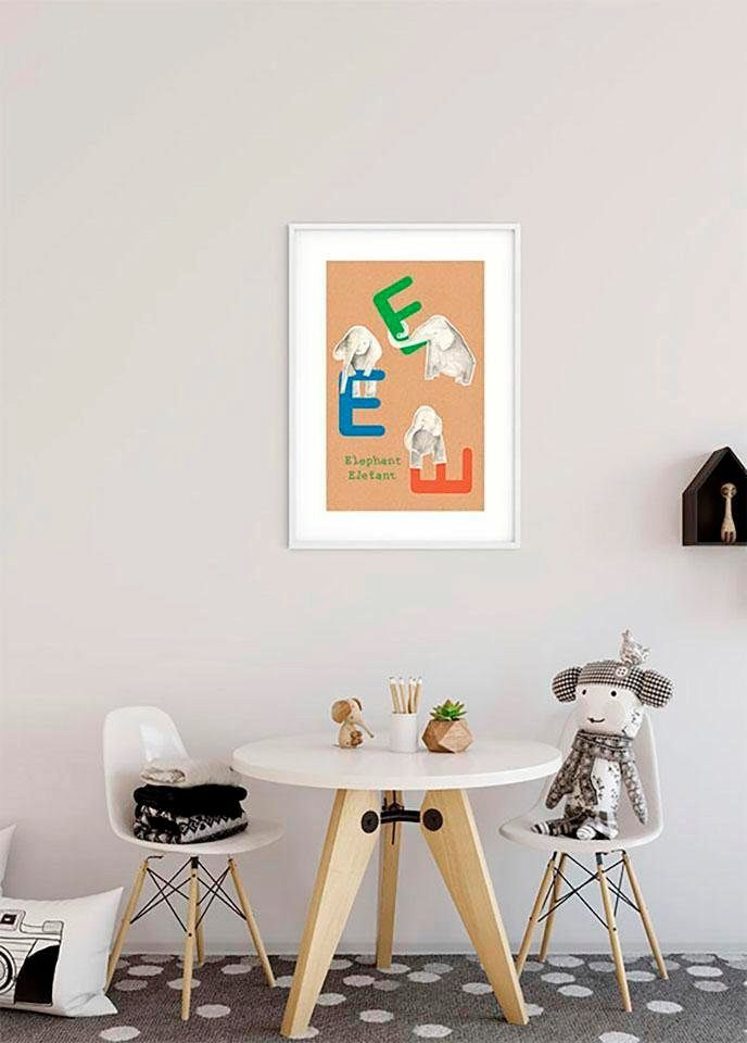 Komar Wanddecoratie ABC animal E Wanddecoratie - zonder lijst (1 stuk)