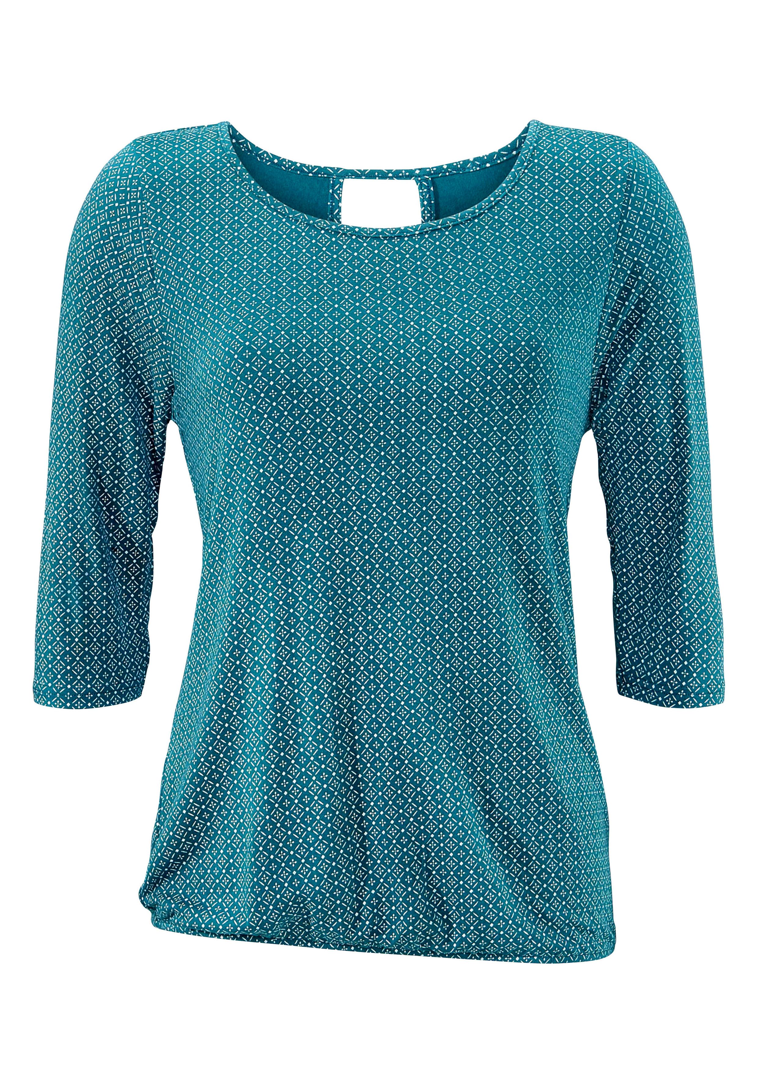 Lascana Shirt met 3/4-mouwen Met modieuze cut out van zachte viscose-stretch (Set van 2)