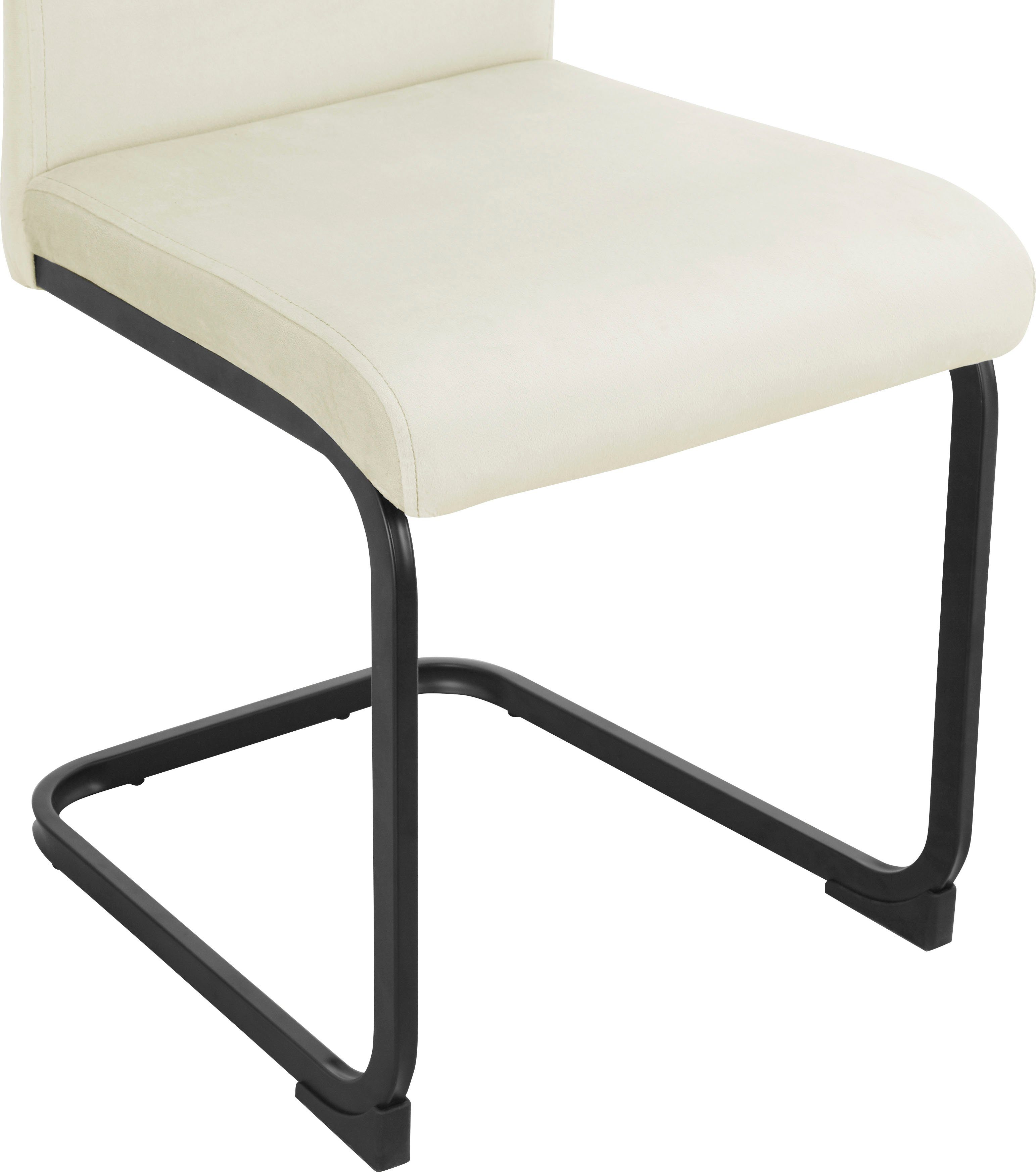 INOSIGN Eethoek Darcel/Danny glazen tafel Sledestoel eetkamerstoel, tafel met vaste plaat (set, 5-delig)