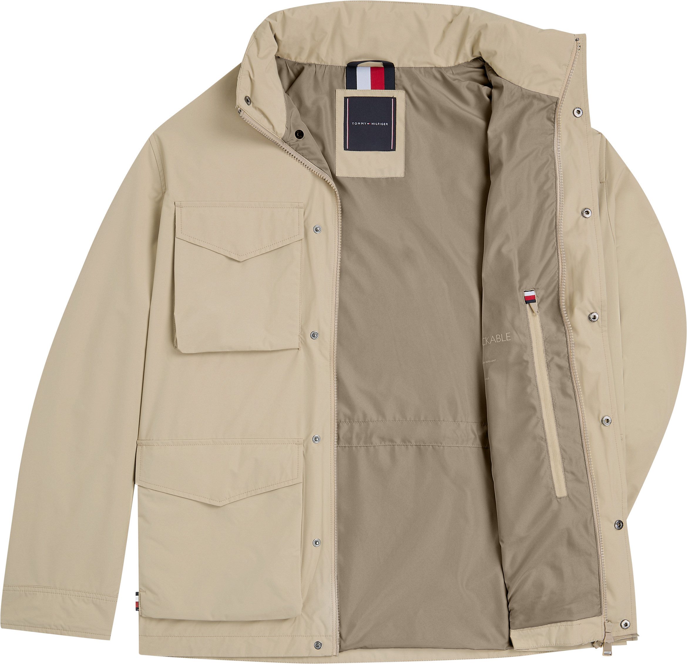 Tommy Hilfiger Field-jacket PACKABLE FIELD JACKET Capuchon op te bergen in de kraag