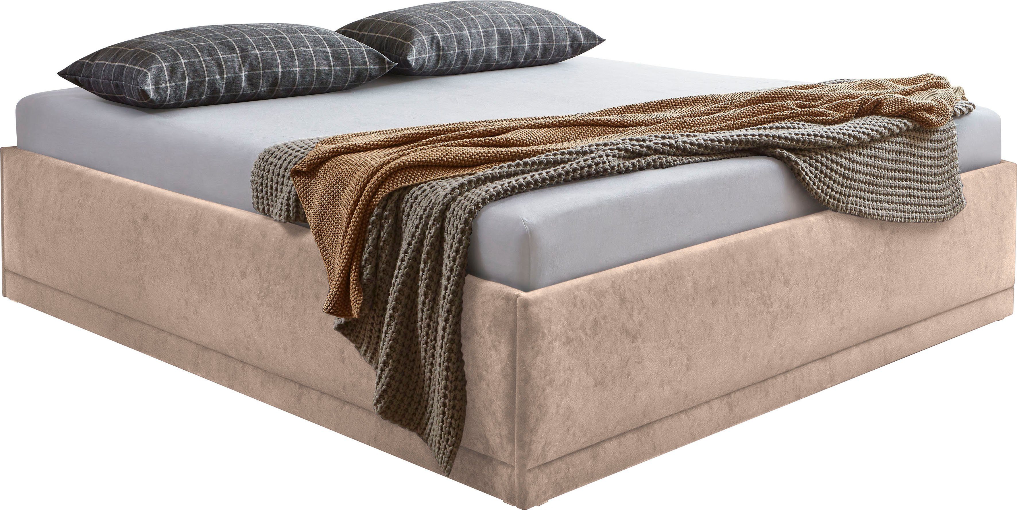 Westfalia Polsterbetten Gestoffeerd bed Texel Comforthoogte met sierkussen, bedkist bij uitvoering met matras