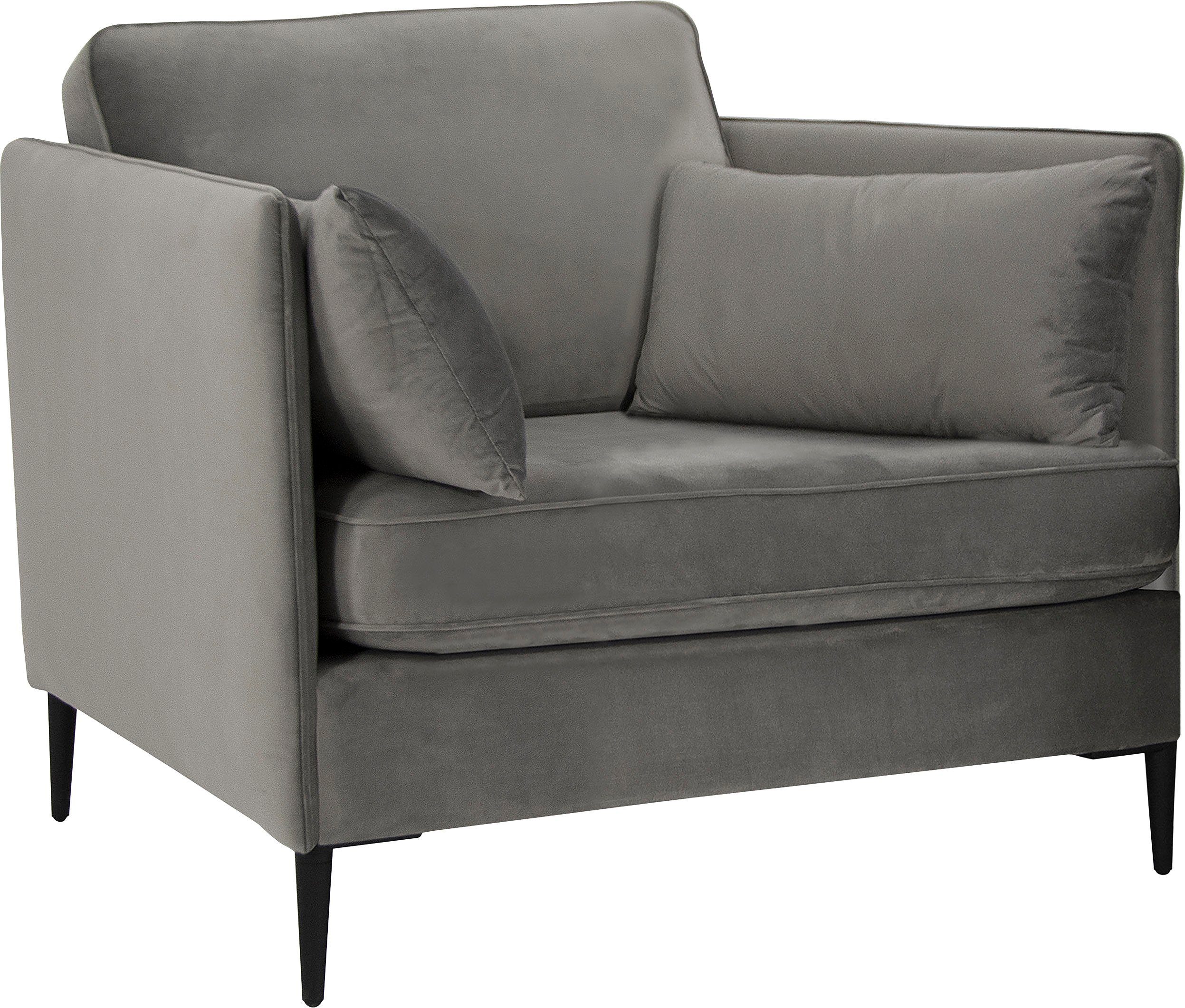 Leonique Fauteuil Light inclusief losse sierkussens, met smalle armleuningen en telescooppoten