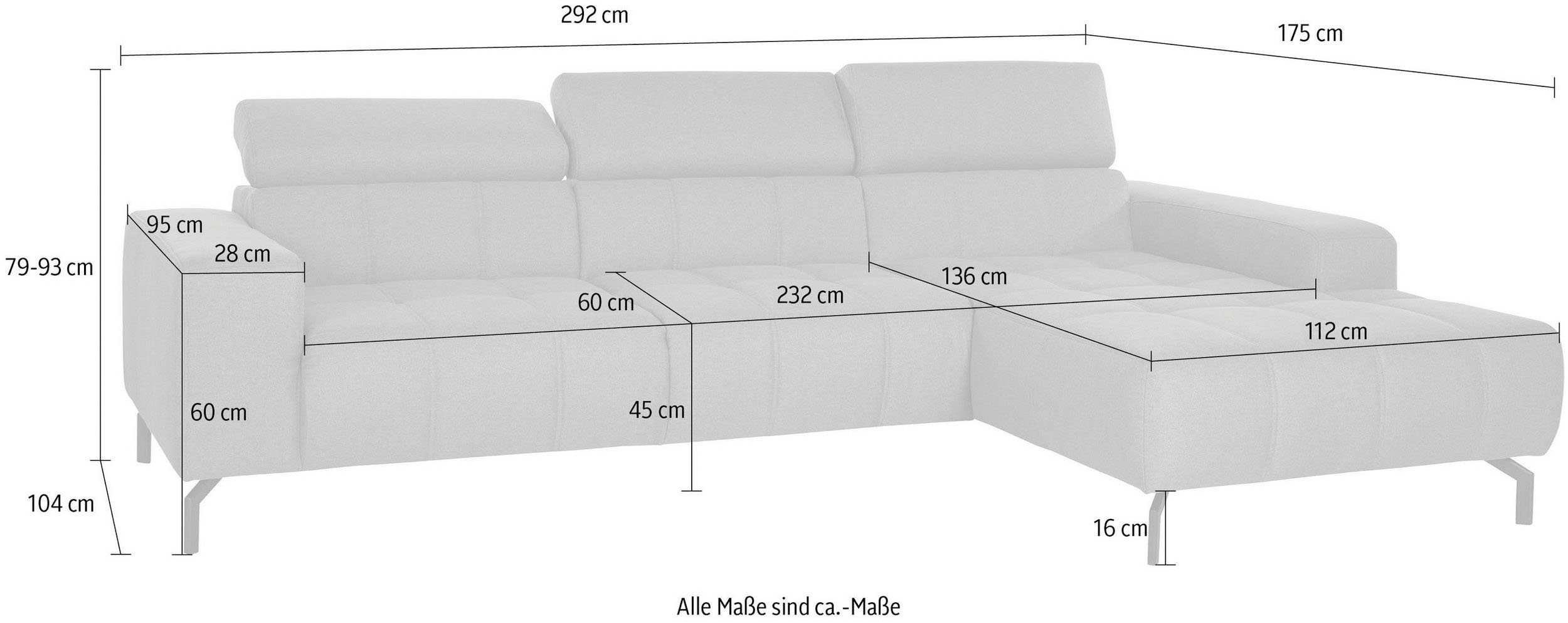 DOMO collection Hoekbank Cunelli mooie zitnaden als designelement, stevige zitcomfort, L-vorm