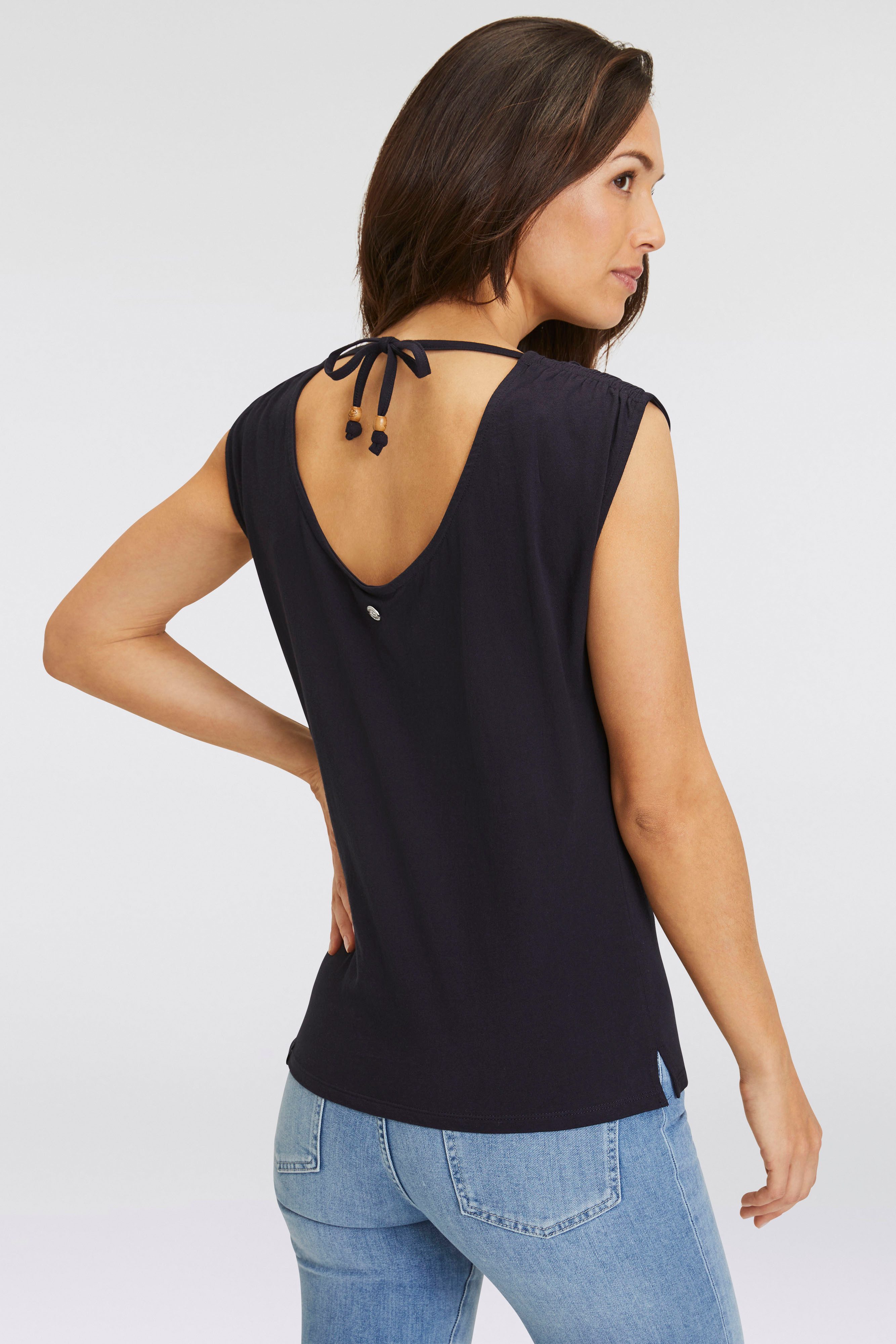 Ragwear Shirt met korte mouwen GREETA grote ruguitsnijding met band om vast te houden
