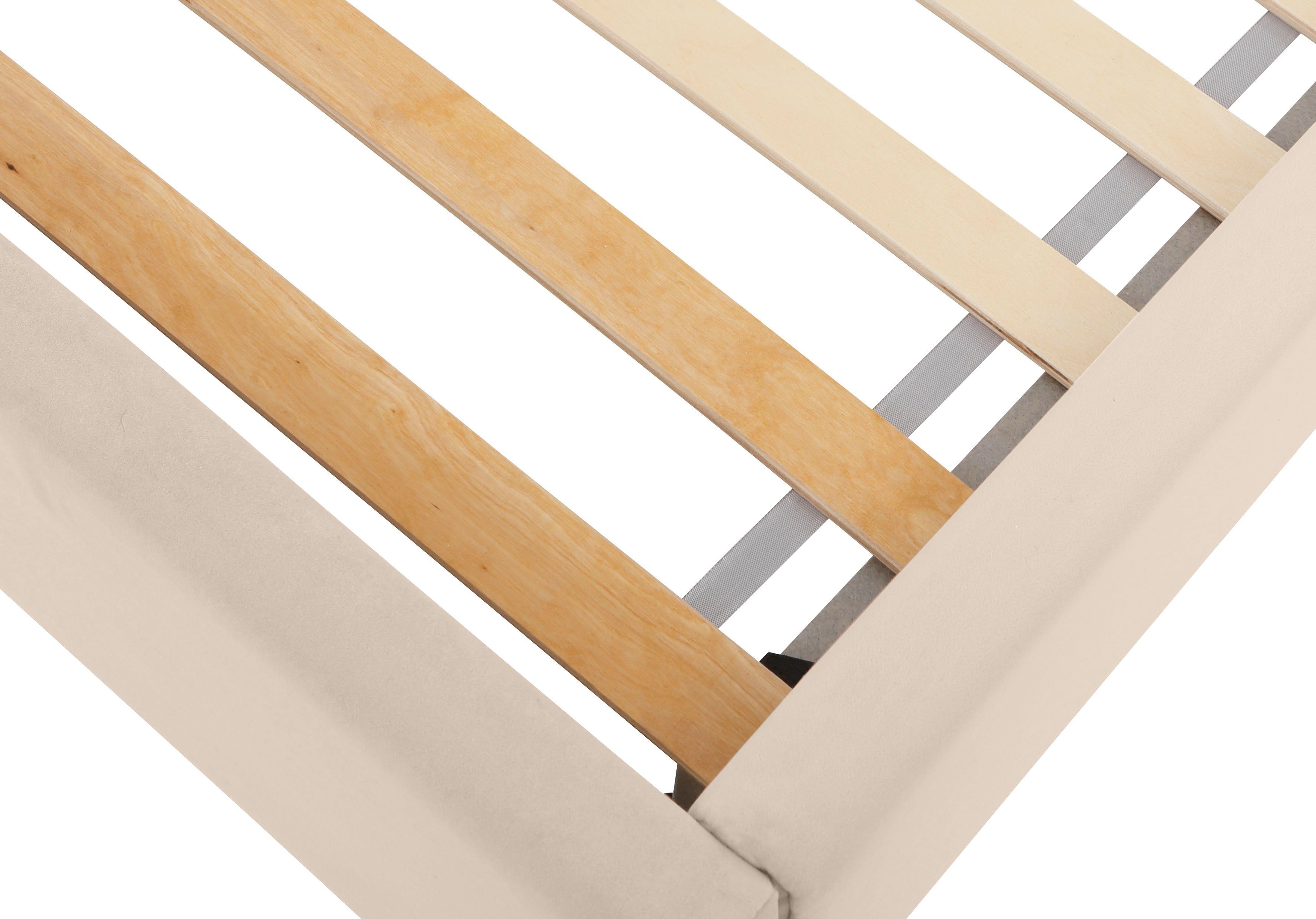 Lüttenhütt Gestoffeerd bed Jonte prettig bekleed hoofdbord met decoratief sterreliëf