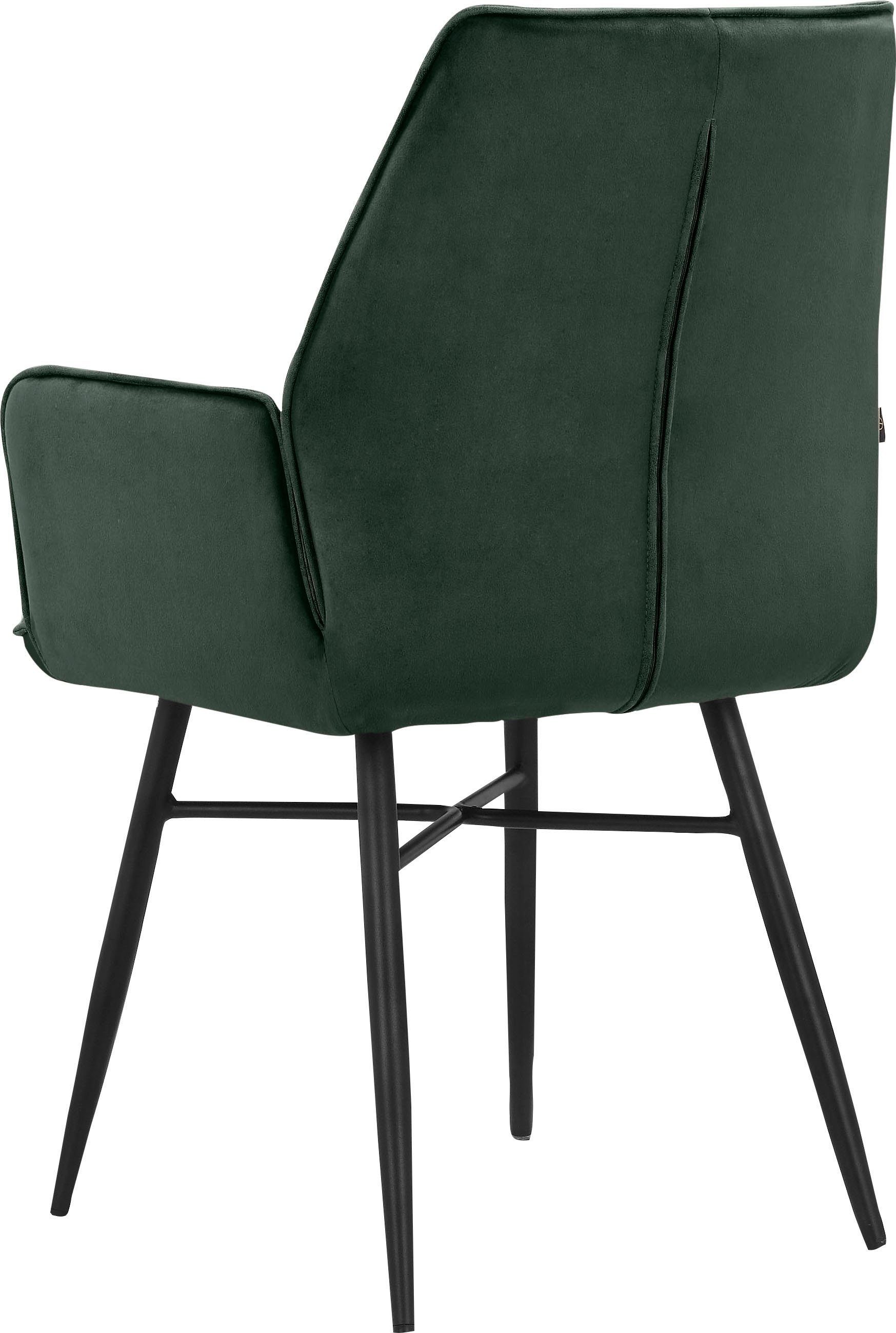 Leonique Eetkamerstoel Hrodwyn Zacht beklede zitting, met horizontale naden op de achterkant, zithoogte 52 cm (2 stuks)