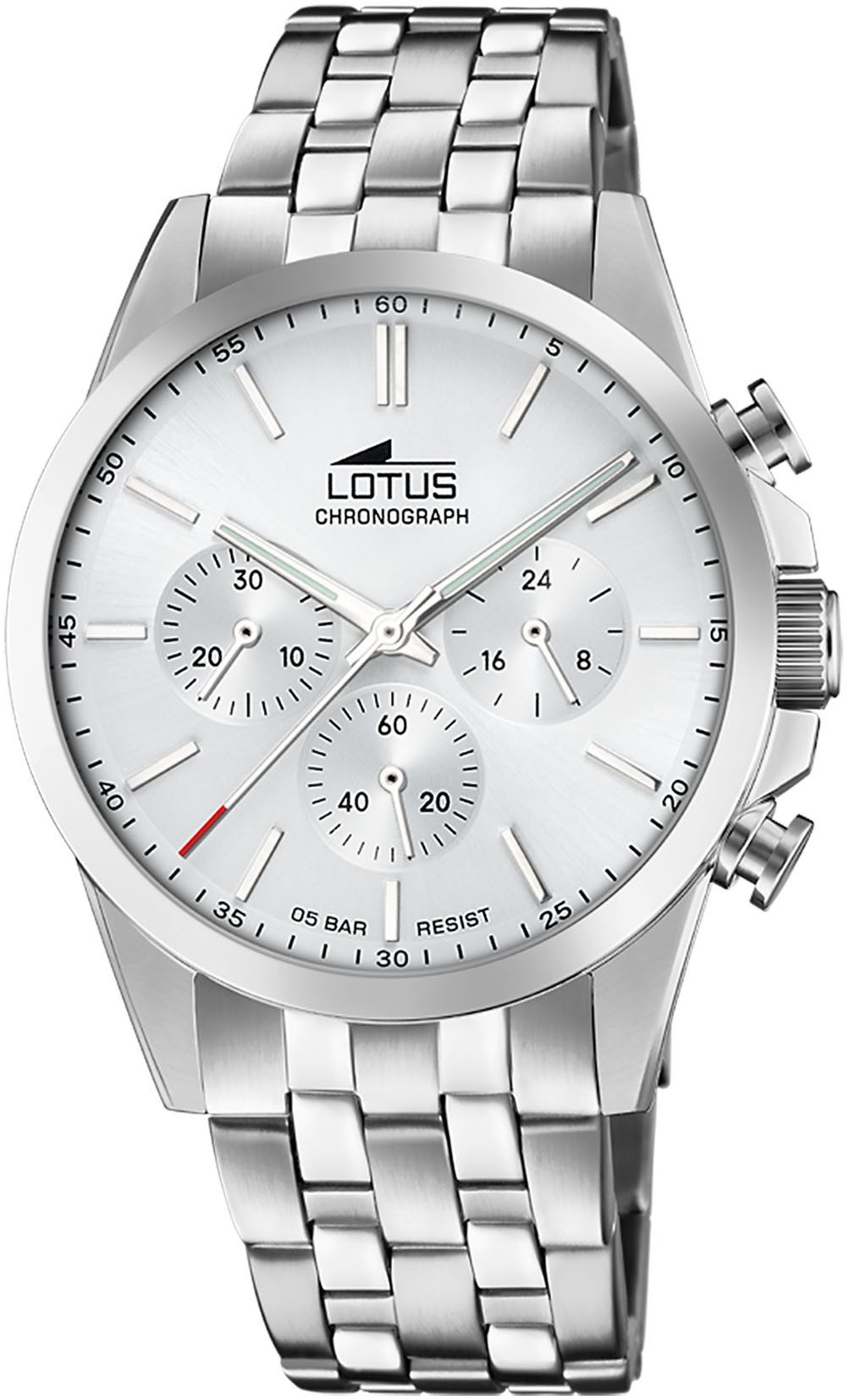 Lotus Chronograaf Quartzhorloge, horloge, herrenuur, roestvrijstalen band, analoog