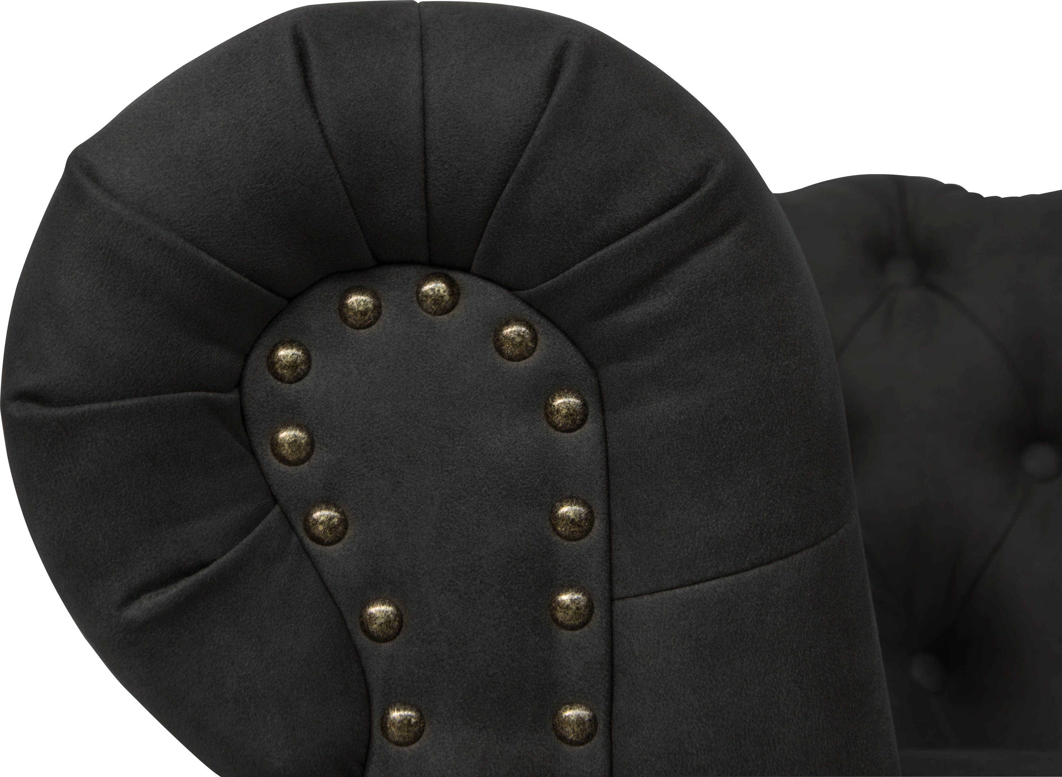 Home affaire Chesterfield-bank Aarburg luxueuze capitonnage en siernagels in chesterfield-design