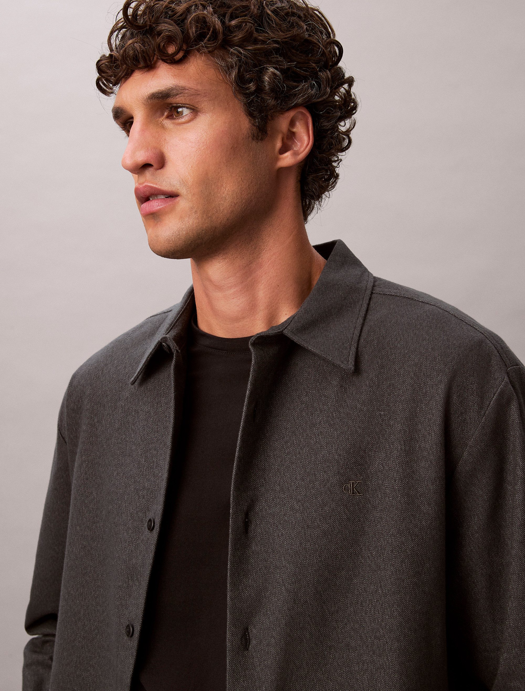 Calvin Klein Flanellen overhemd LS MELANGE FLANNEL EASY SHIRT