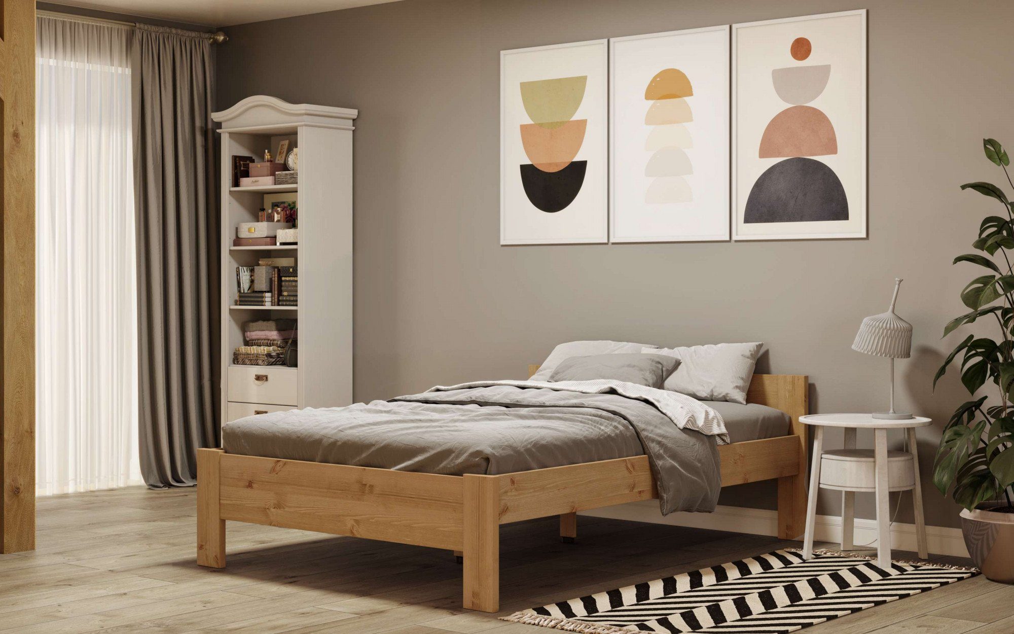 Home affaire Massief houten ledikant Hero, hoge belasting, FSC®-gecertificeerd grenen van massief grenen, inclusief lattenbodem, tijdloos ontwerp