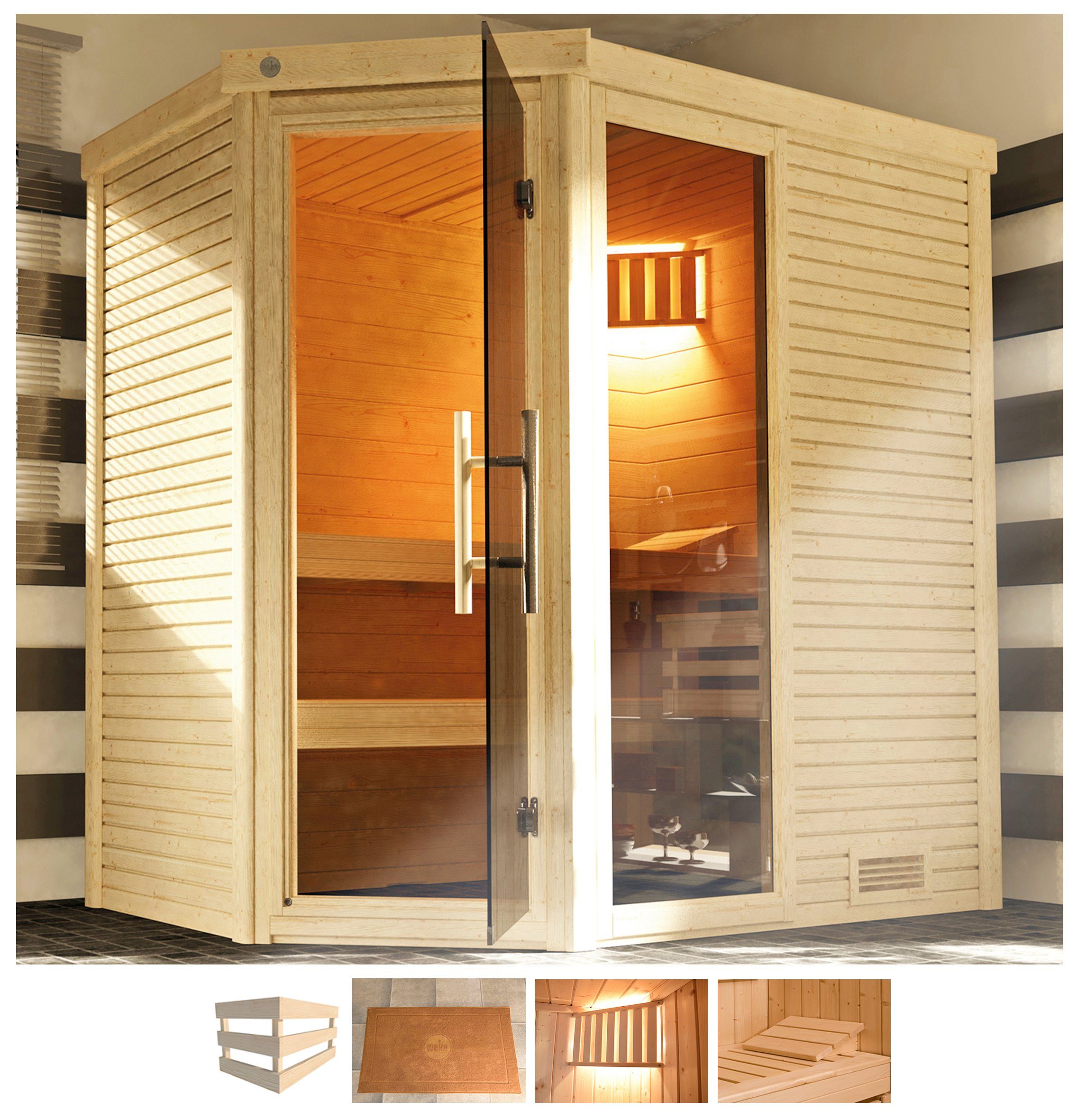 weka Sauna Cubilis zonder kachel sauna's beige
