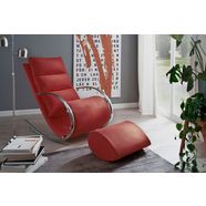 mca furniture relaxfauteuil york relaxfauteuil met hocker, belastbaar tot 100 kg rood