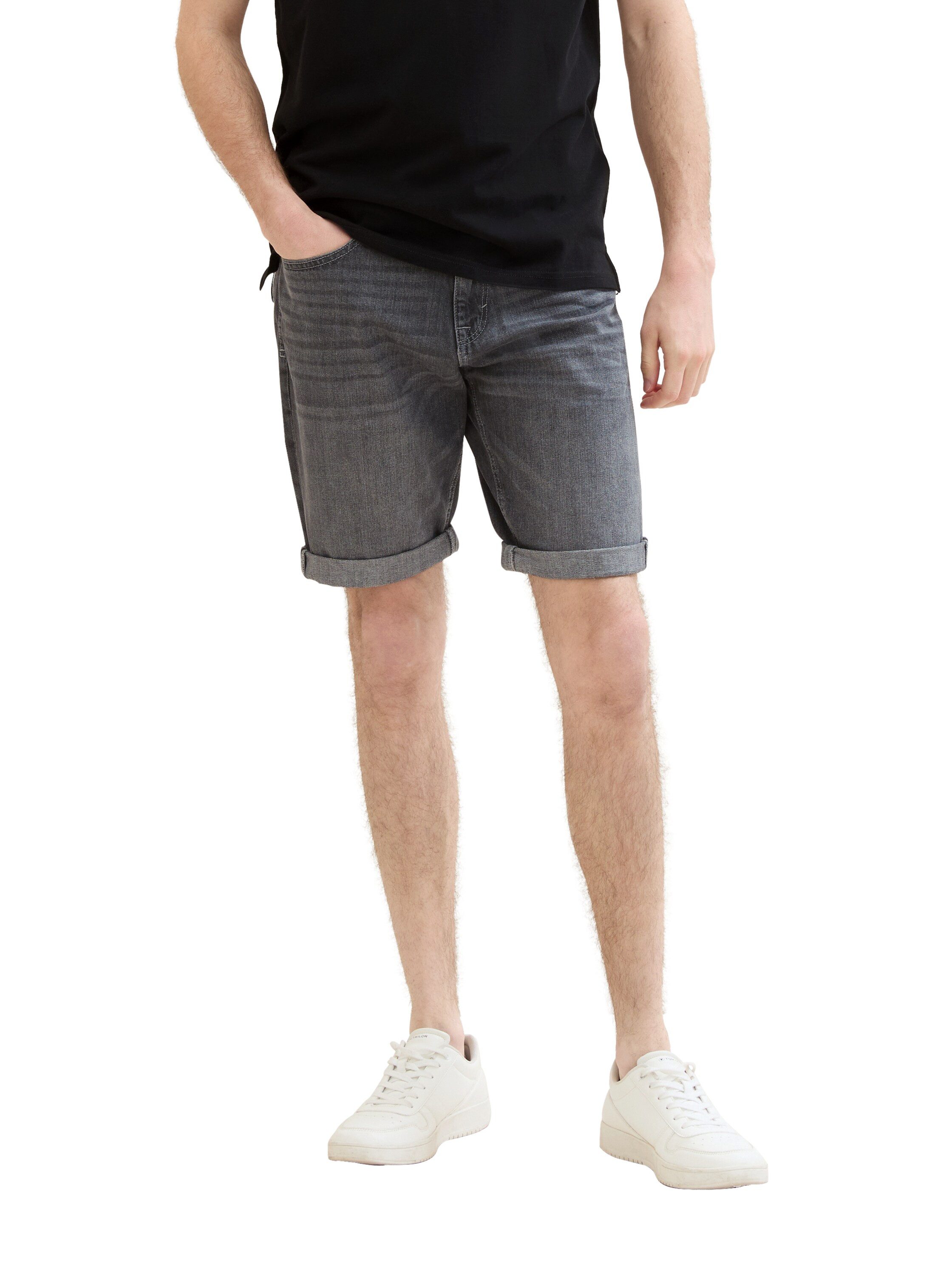 Tom Tailor Jeansbermuda Josh met merklabel heren jeans maat 31 grijs