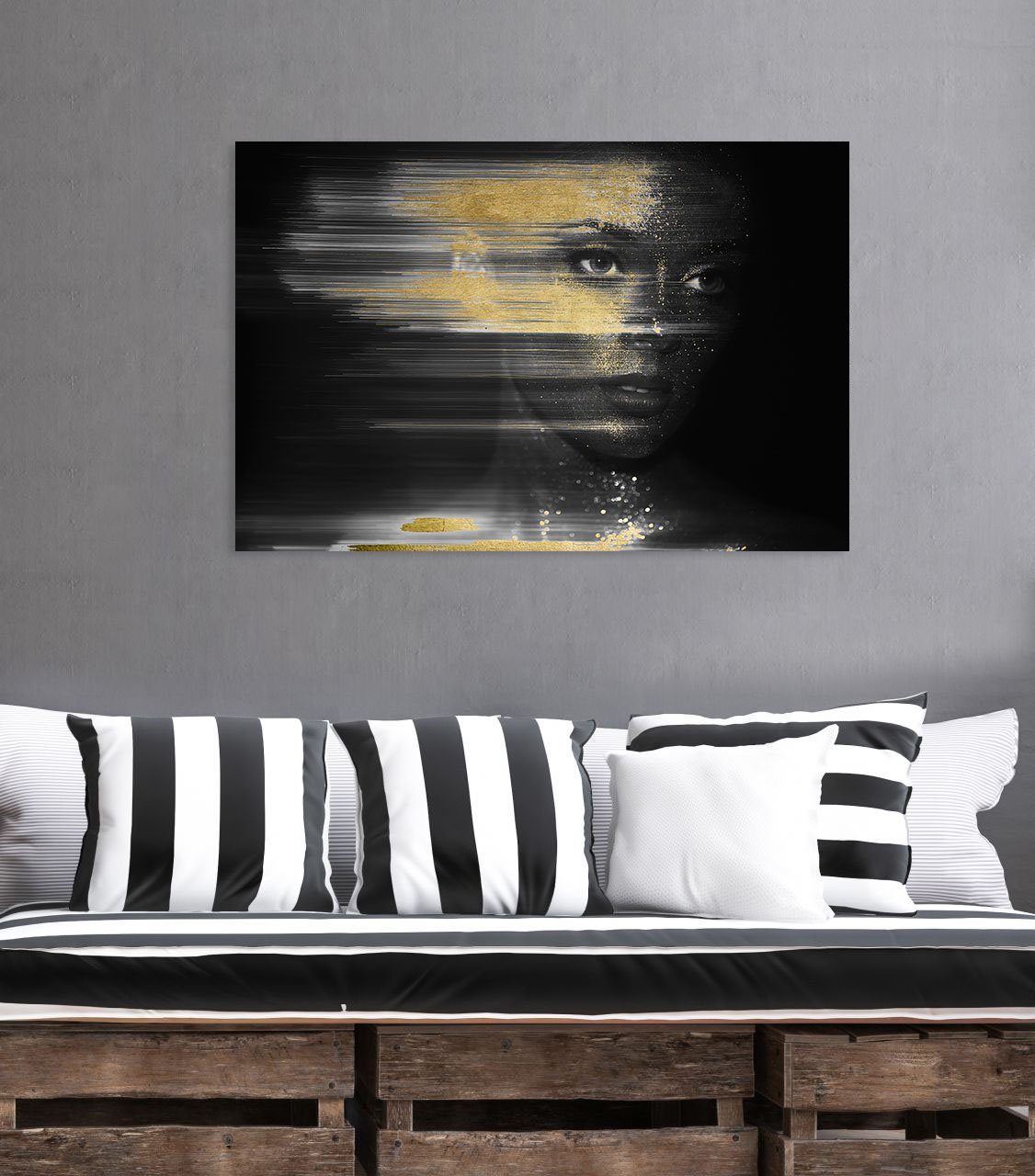 queence Artprint op acrylglas Isis met de hand ingewerkte bladgoud applicaties (1 stuk)